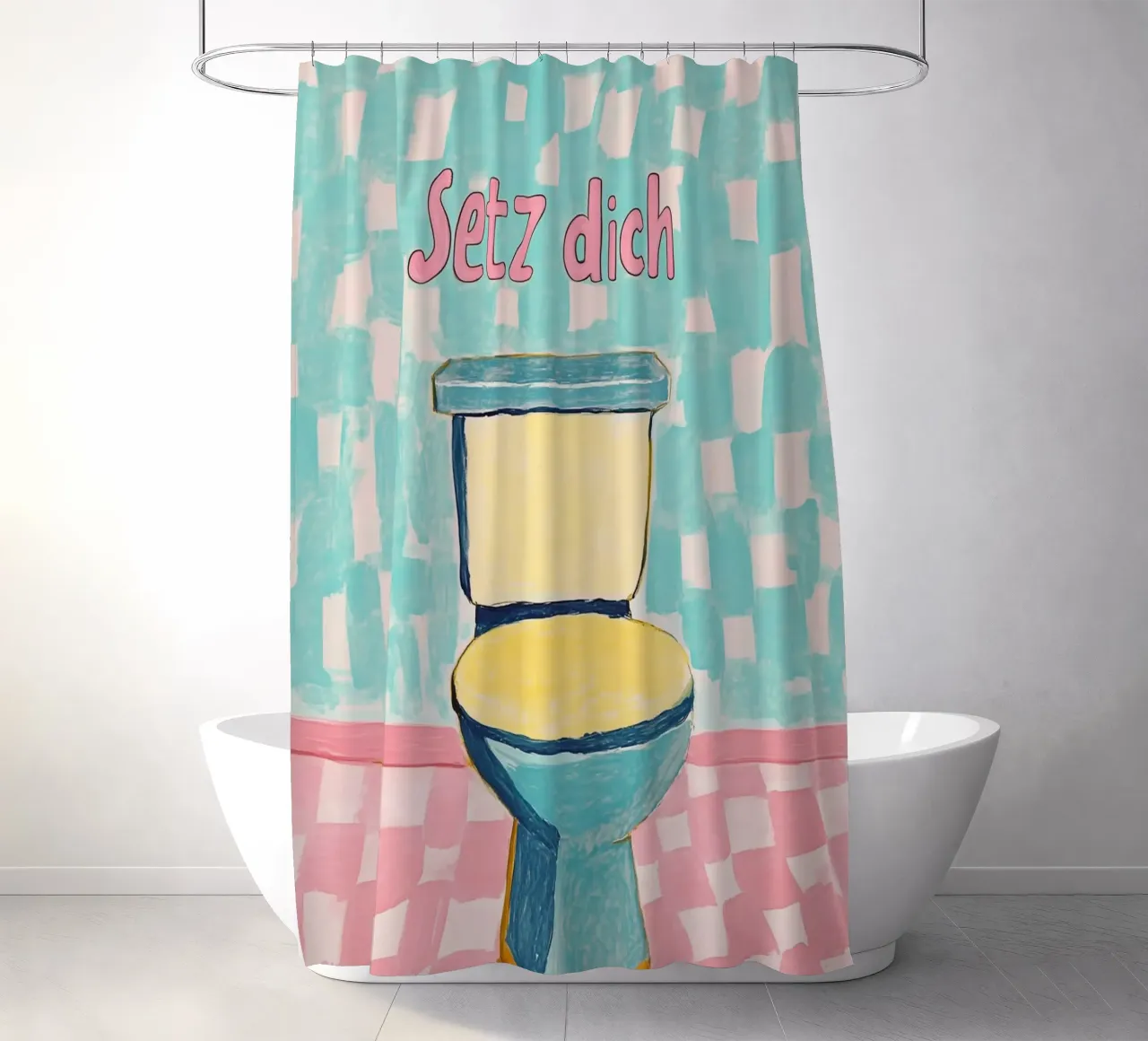 WC, Setz dich Duschvorhang von Carinaprint