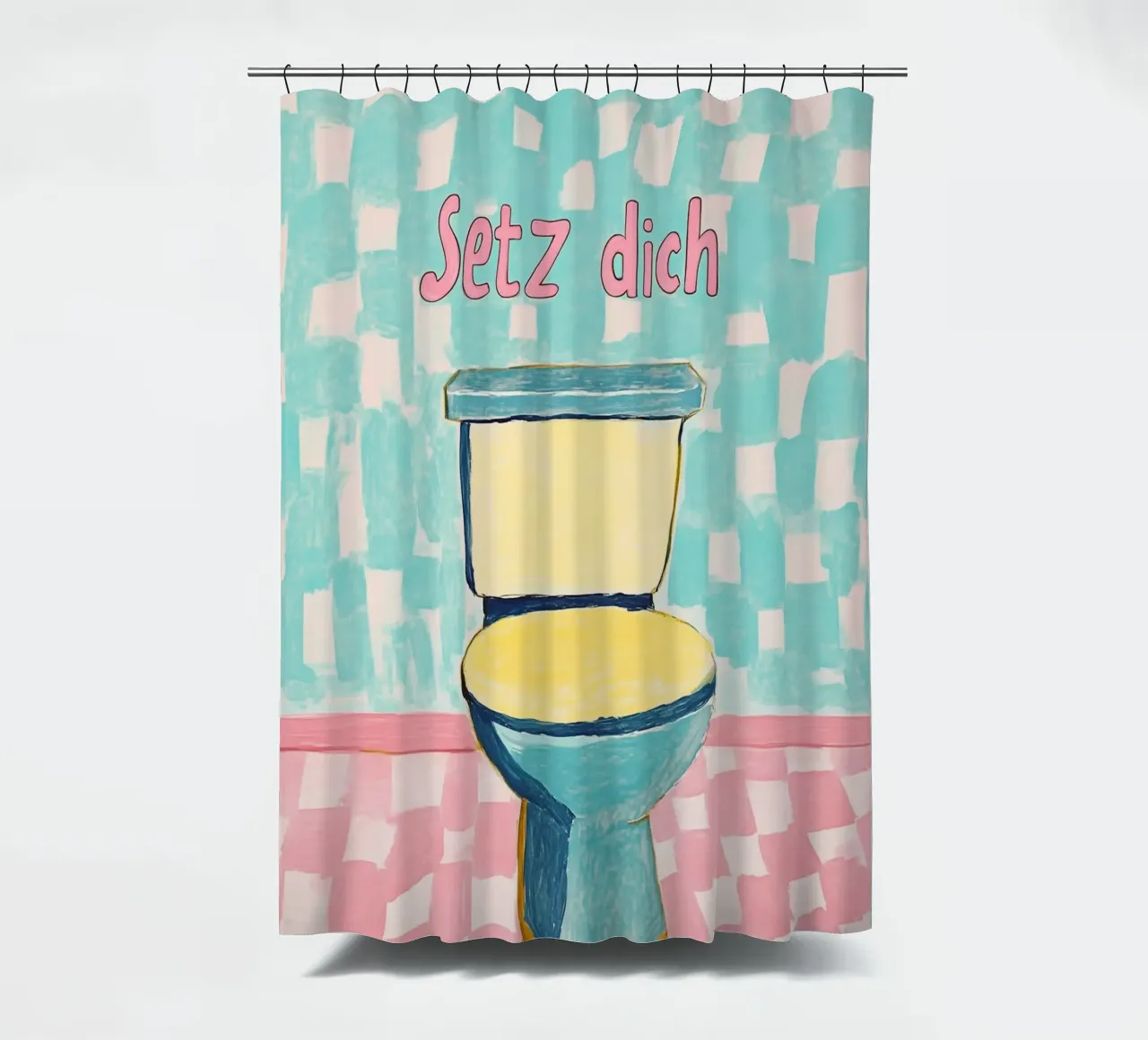 WC, Sit down shower curtain by Carinaprint