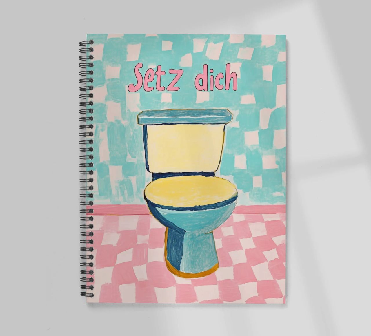 WC, Sit down spiral notebook by Carinaprint
