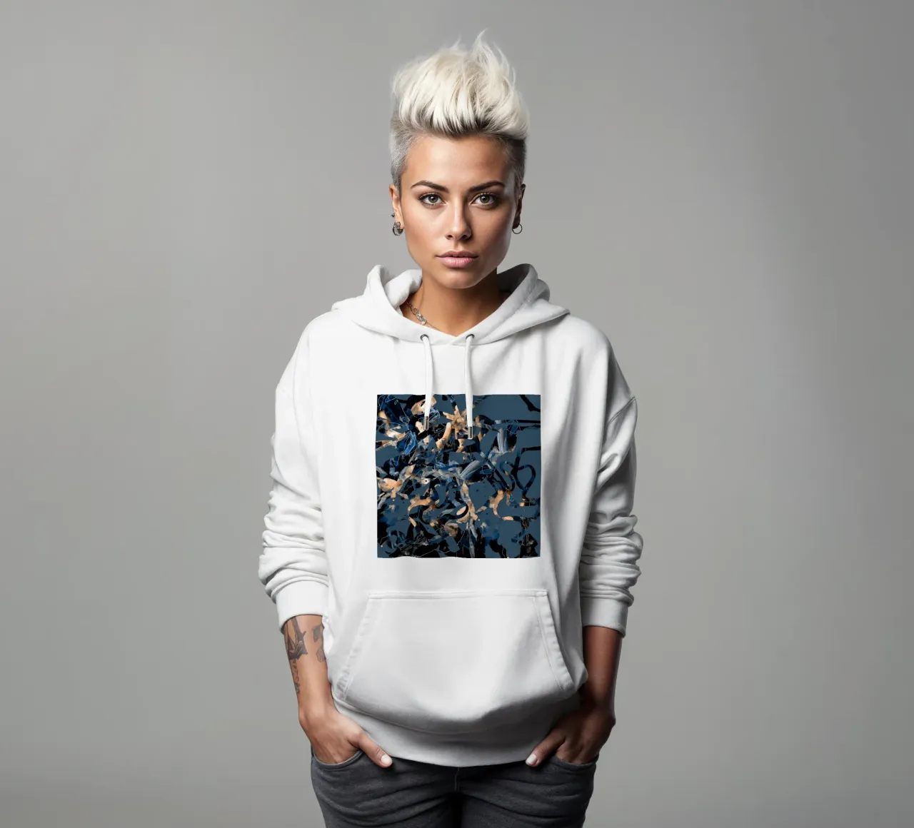 floreale2 felpa con cappuccio da Giulio Iurissevich