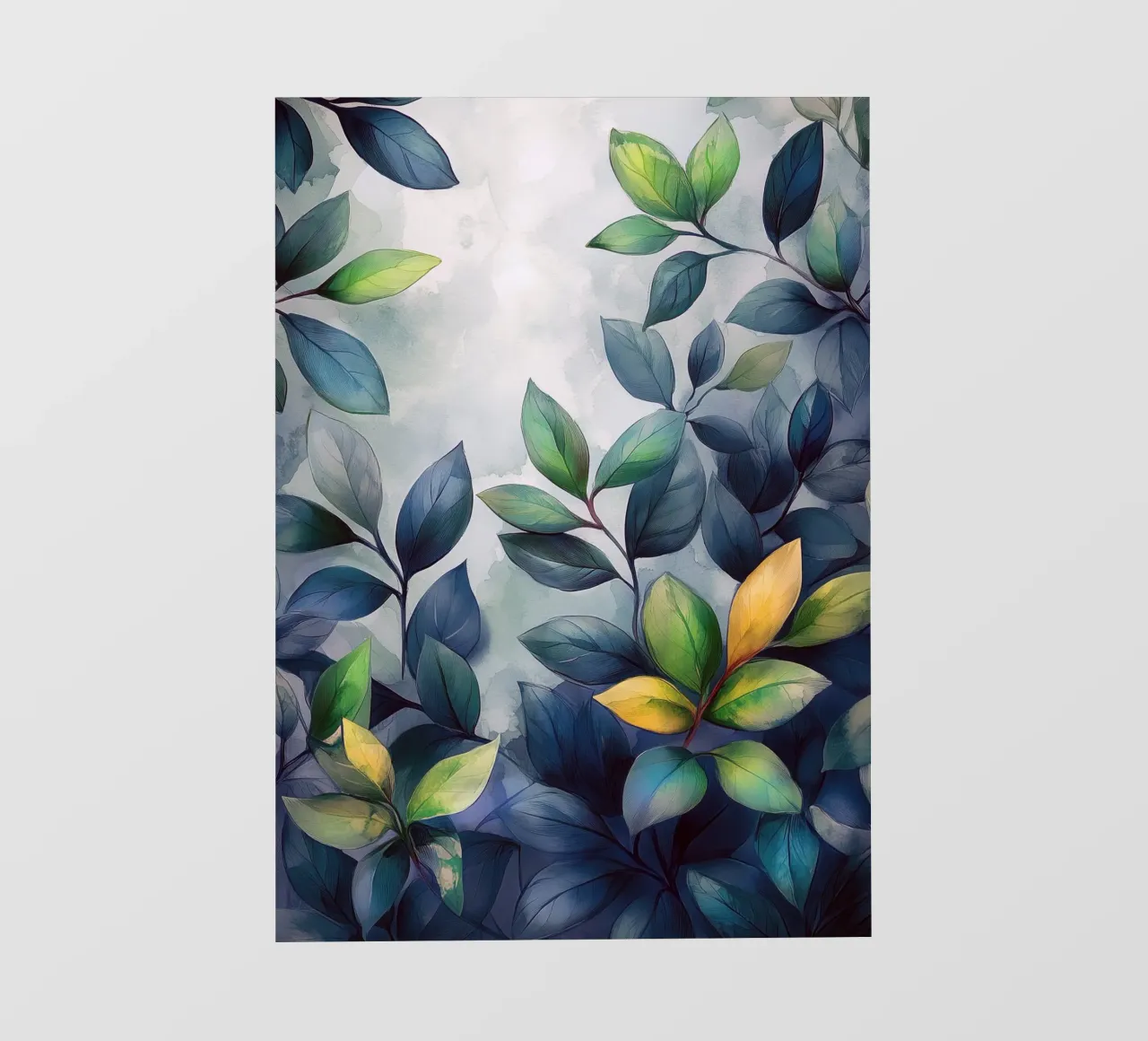Watercolor leaves photo wallpaper by Justyna Jaszke JBJart