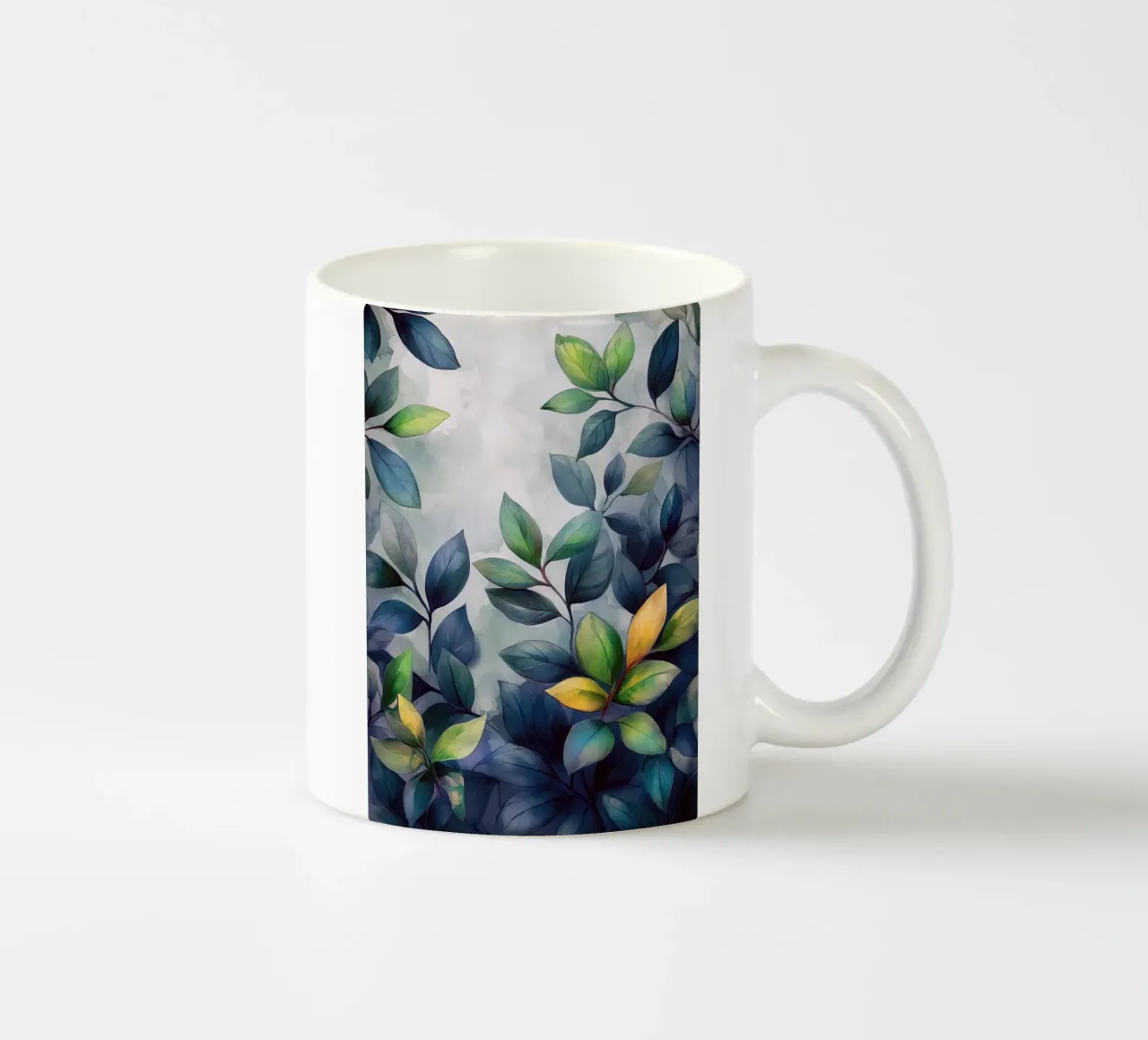 Foglie acquerellate tazza in ceramica da Justyna Jaszke JBJart