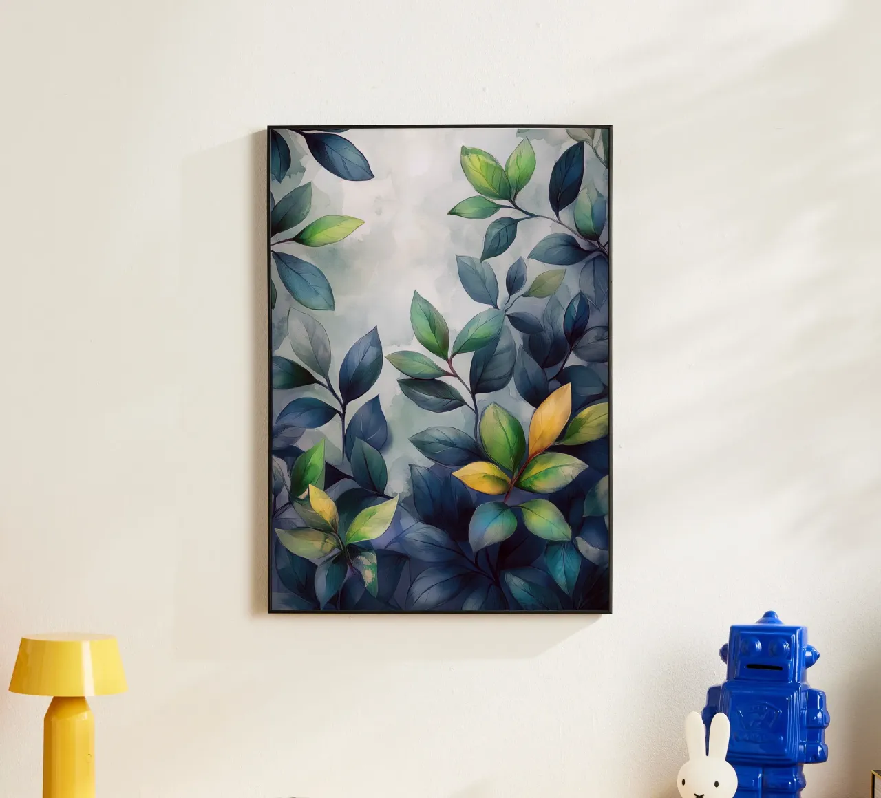 Watercolor leaves alu-dibond by Justyna Jaszke JBJart