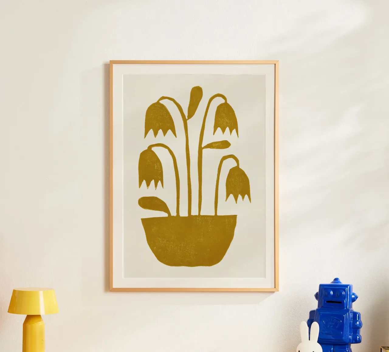Tulipani linolevigati #1 poster con telaio in alluminio da Alisa Galitsyna