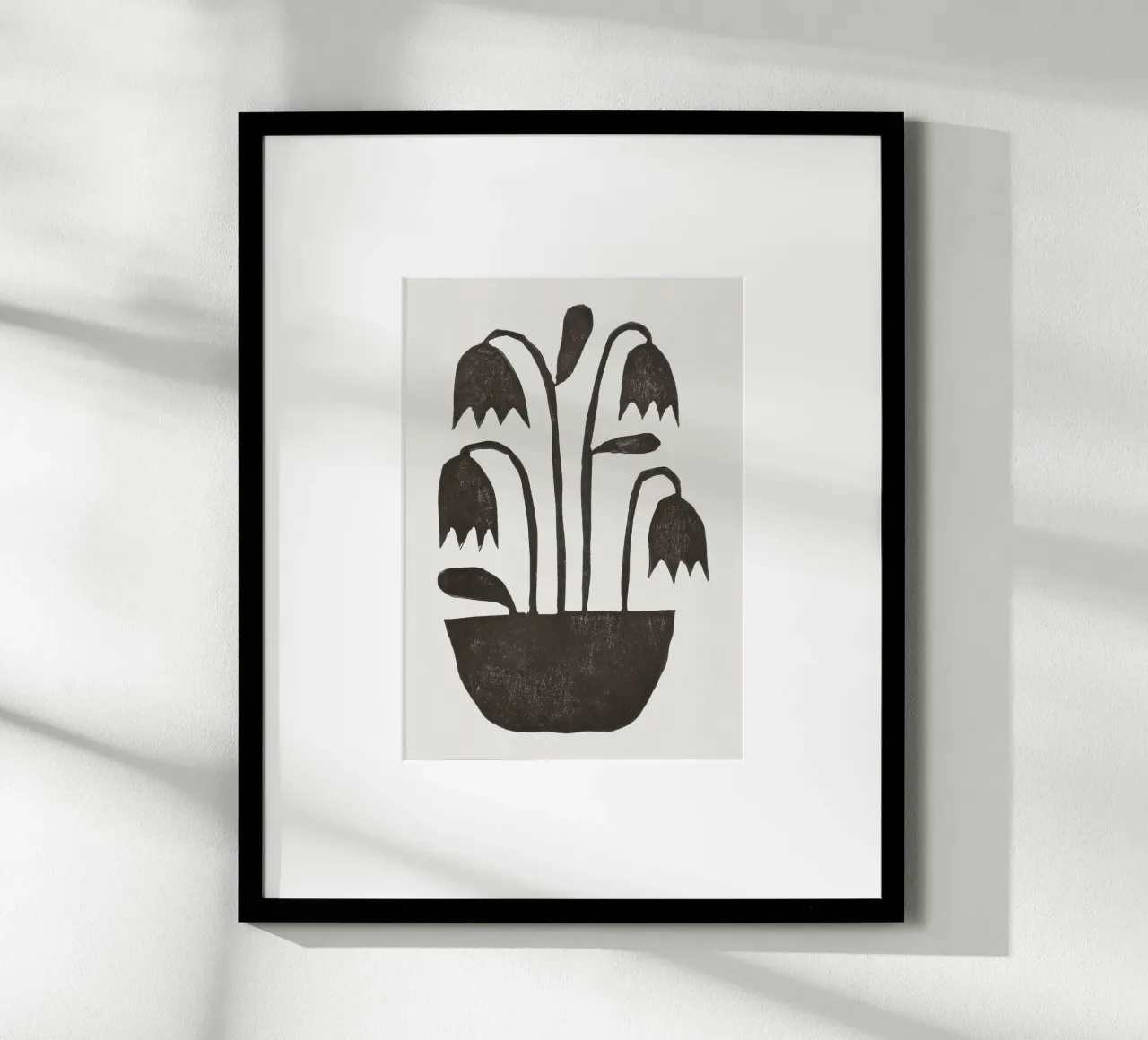 Tulipani linolevigati #2 poster con telaio in plastica da Alisa Galitsyna