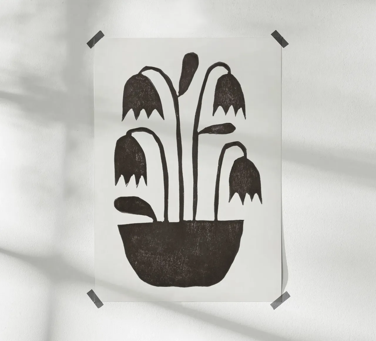 Tulipani linolevigati #2 poster con telaio in plastica da Alisa Galitsyna