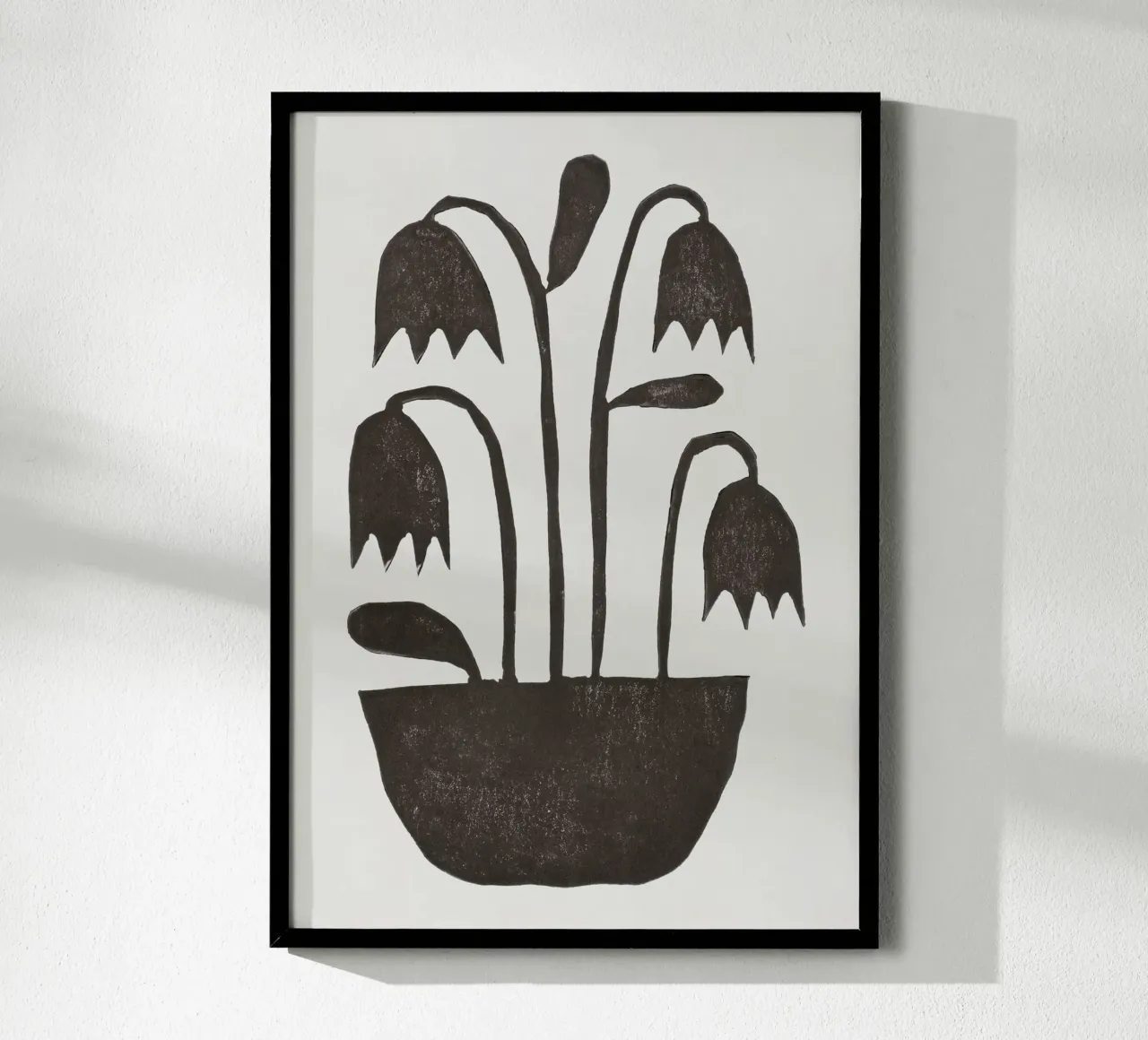 Tulipani linolevigati #2 poster con telaio in plastica da Alisa Galitsyna