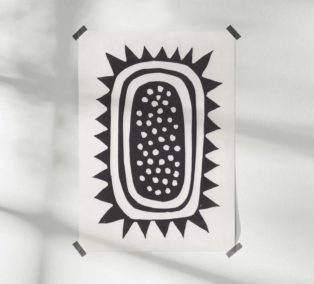 Girasole / Stampa linoleum poster con telaio in plastica da Alisa Galitsyna