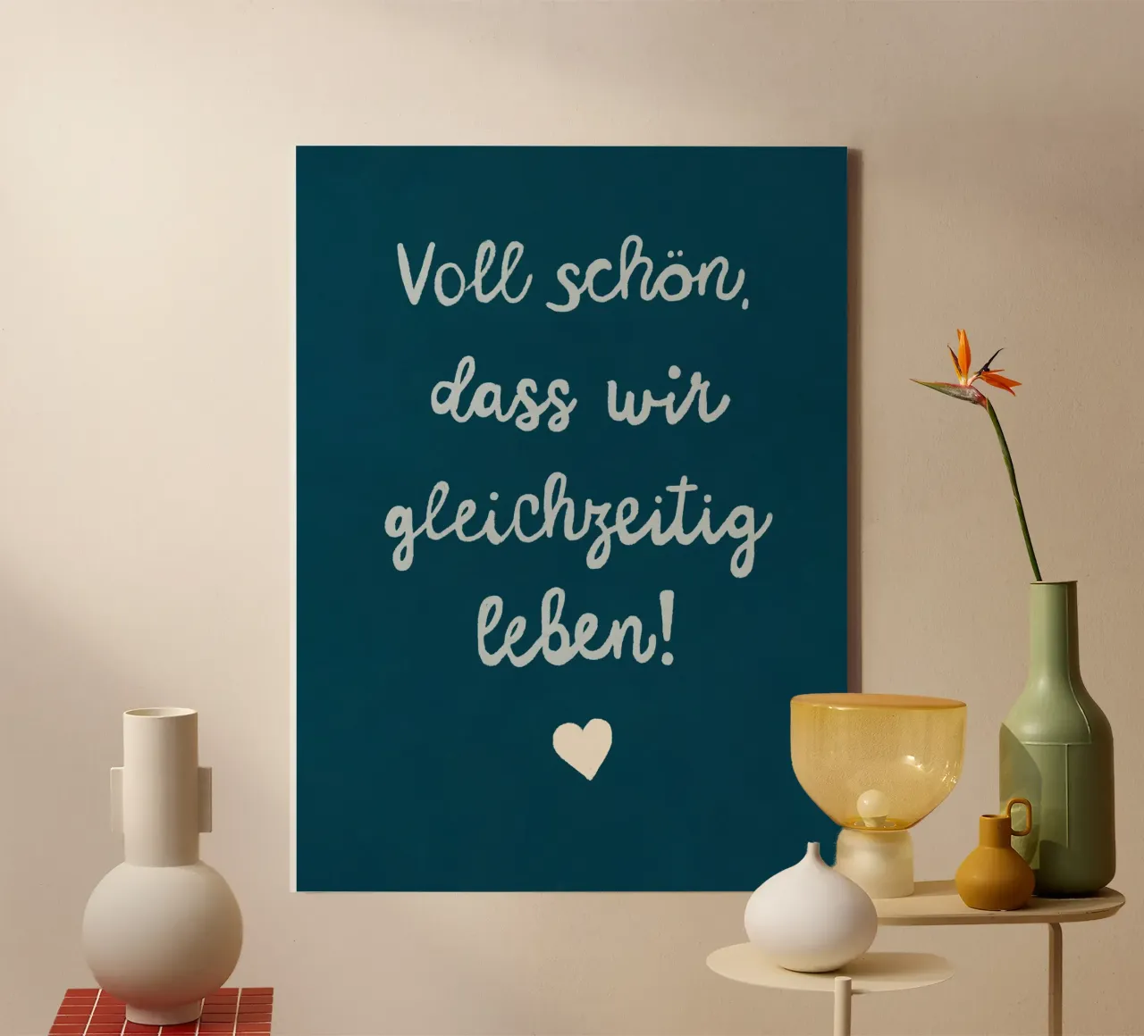 Tegelijkertijd romantisch leven canvas met Baklijst van Carinaprint