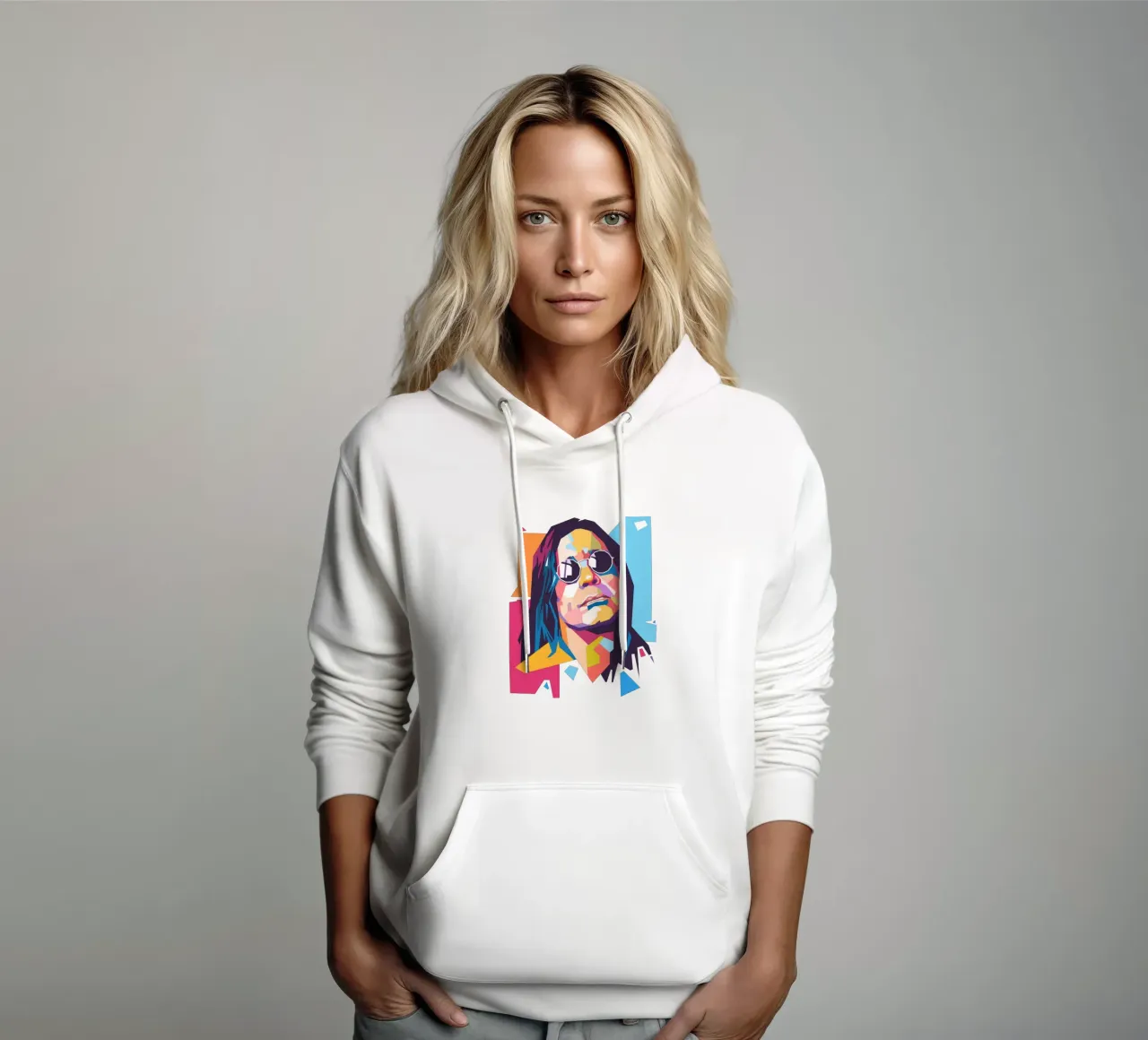 Retrato pop art de Ozzy Osbourne sudadera con capucha de Hantamrata