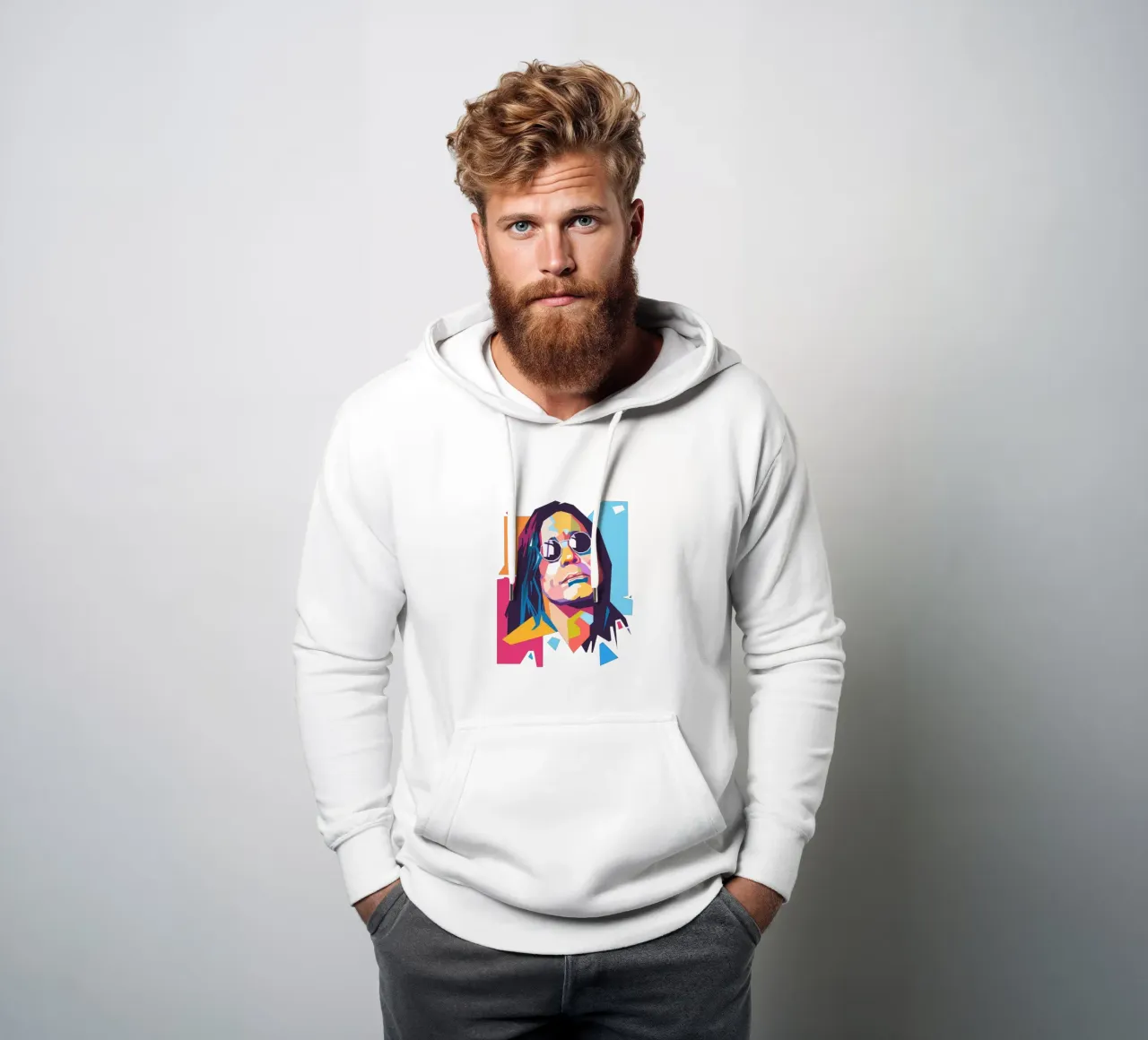 Retrato pop art de Ozzy Osbourne sudadera con capucha de Hantamrata