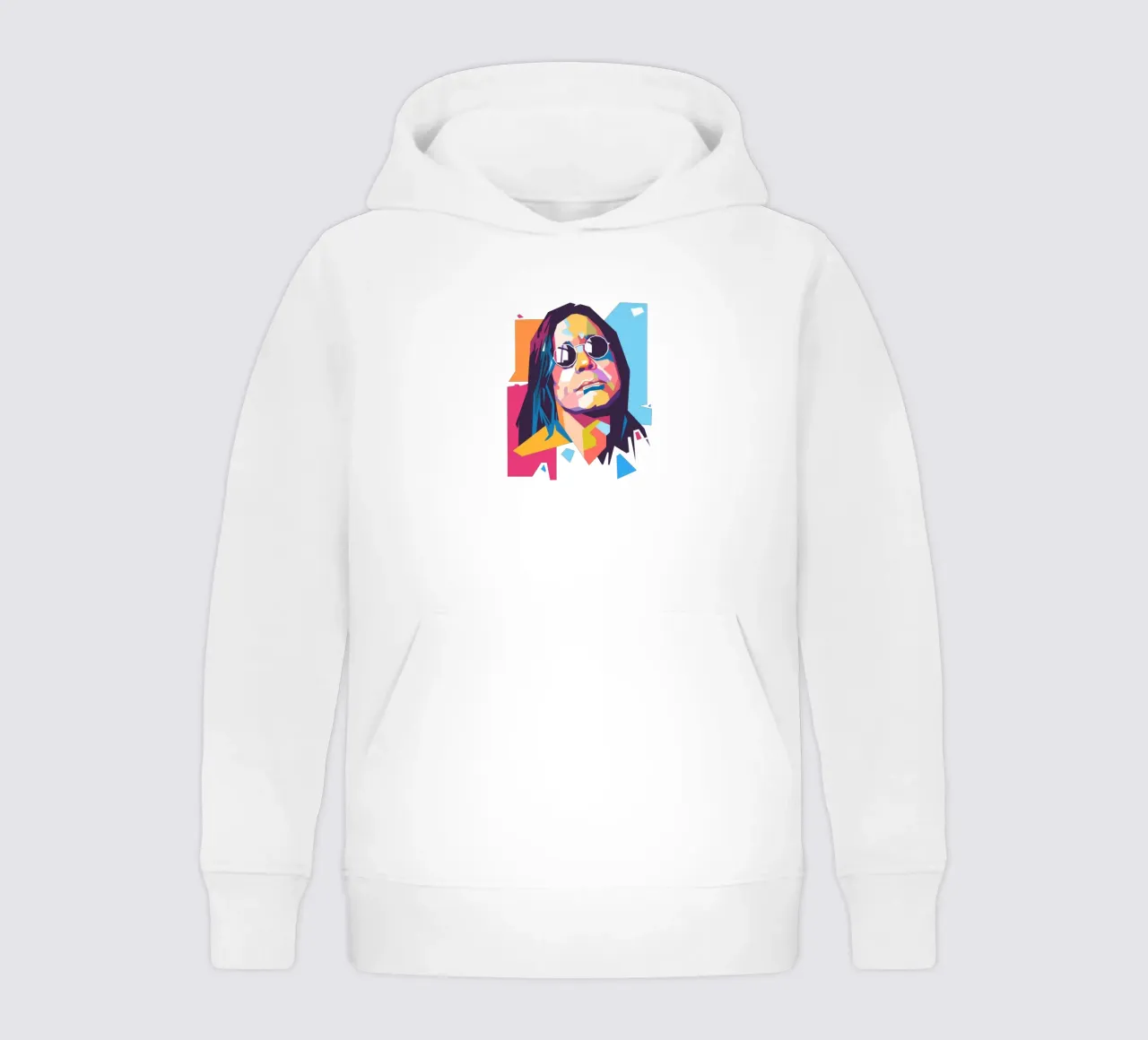 Ritratto pop art di Ozzy Osbourne felpa bambino con cappuccio da Hantamrata
