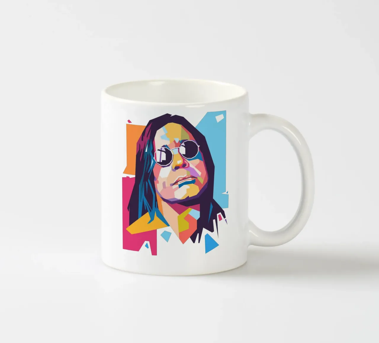 Ritratto pop art di Ozzy Osbourne tazza in ceramica da Hantamrata