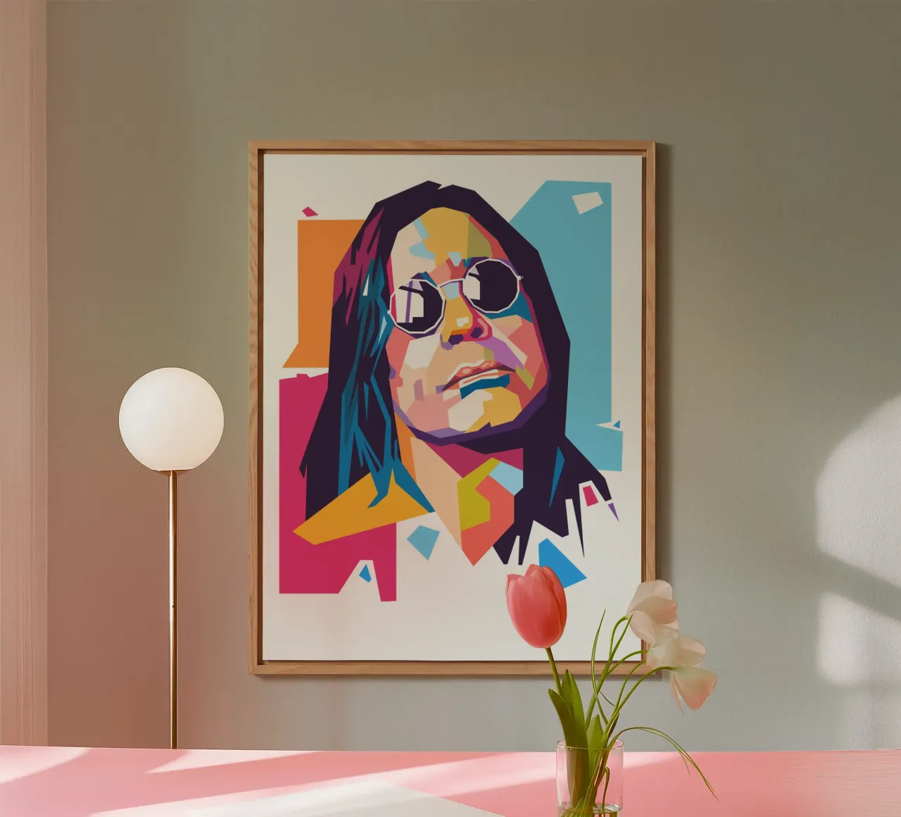 Ritratto pop art di Ozzy Osbourne alluminio dibond da Hantamrata