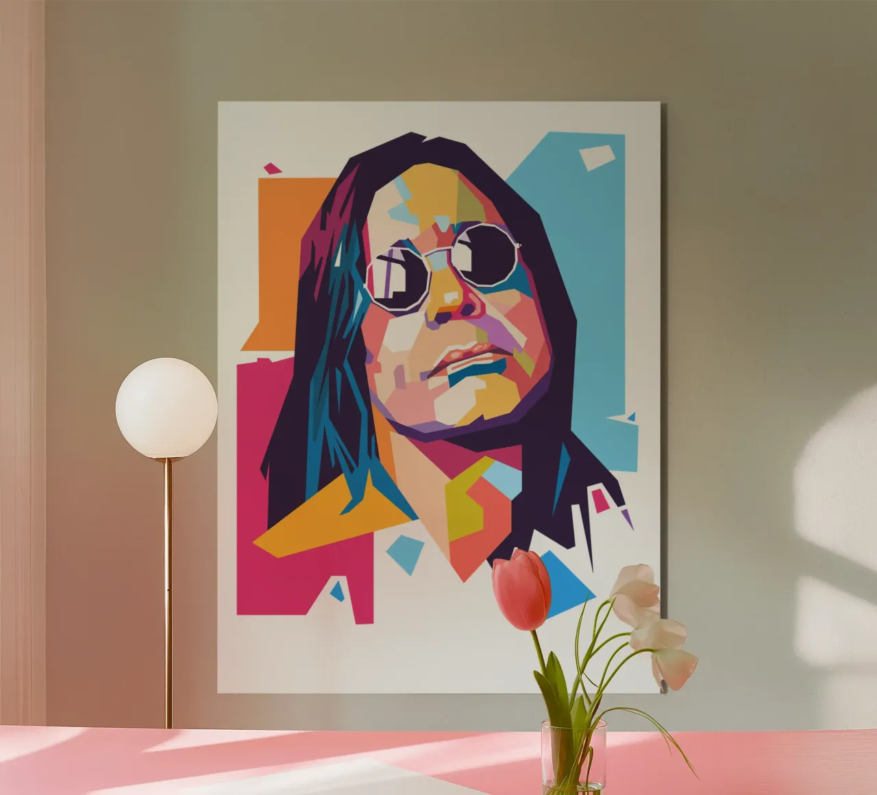 Ritratto pop art di Ozzy Osbourne alluminio dibond da Hantamrata