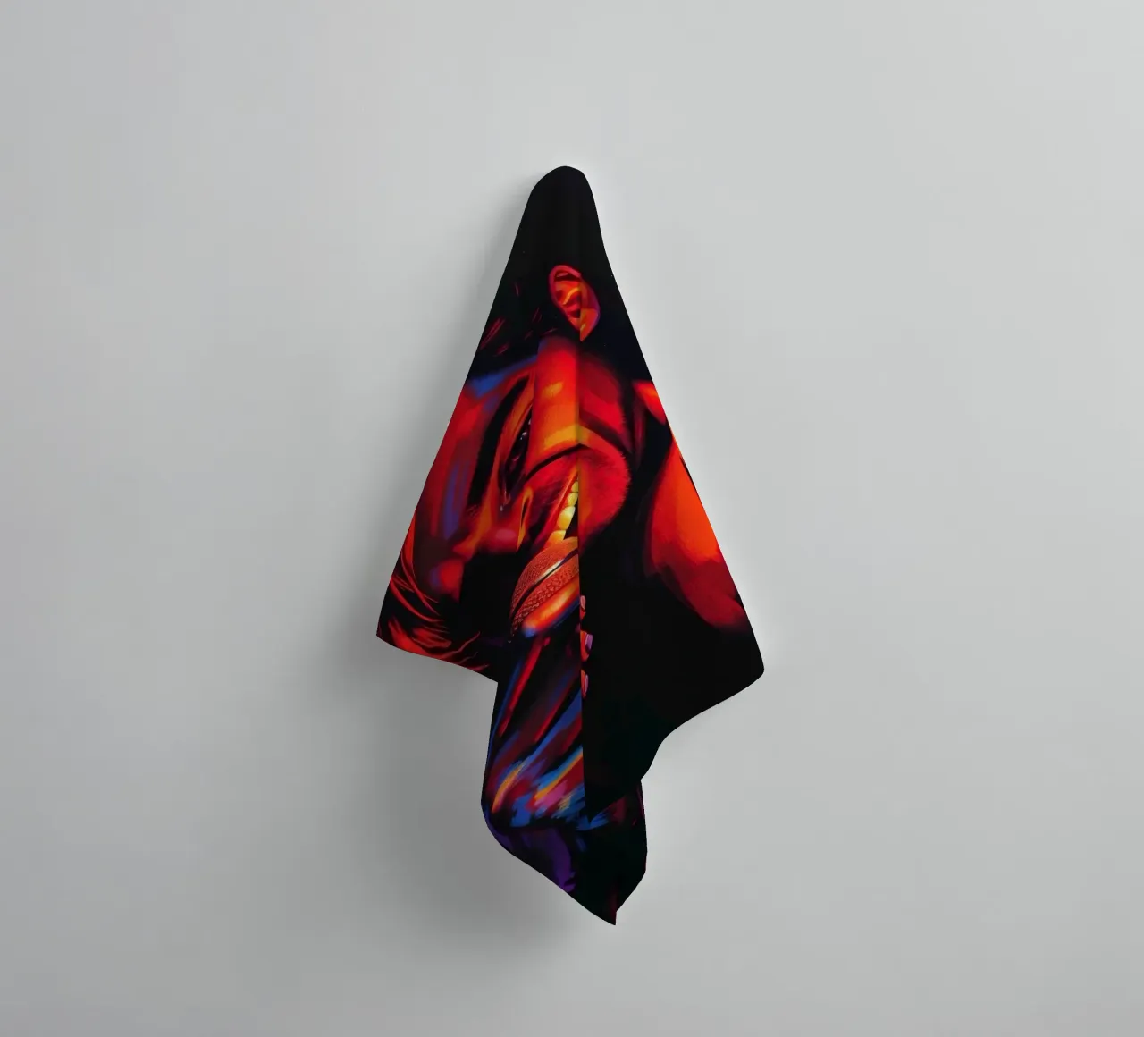 performance d'une chanteuse passionnée, capturée dans une scène intense serviette de bain de DesignDoodle