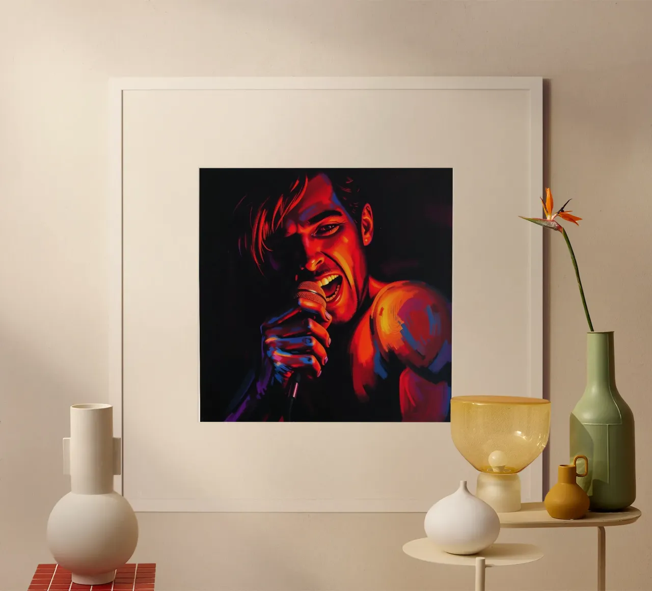 performance d'une chanteuse passionnée, capturée dans une scène intense hahnemühle de DesignDoodle