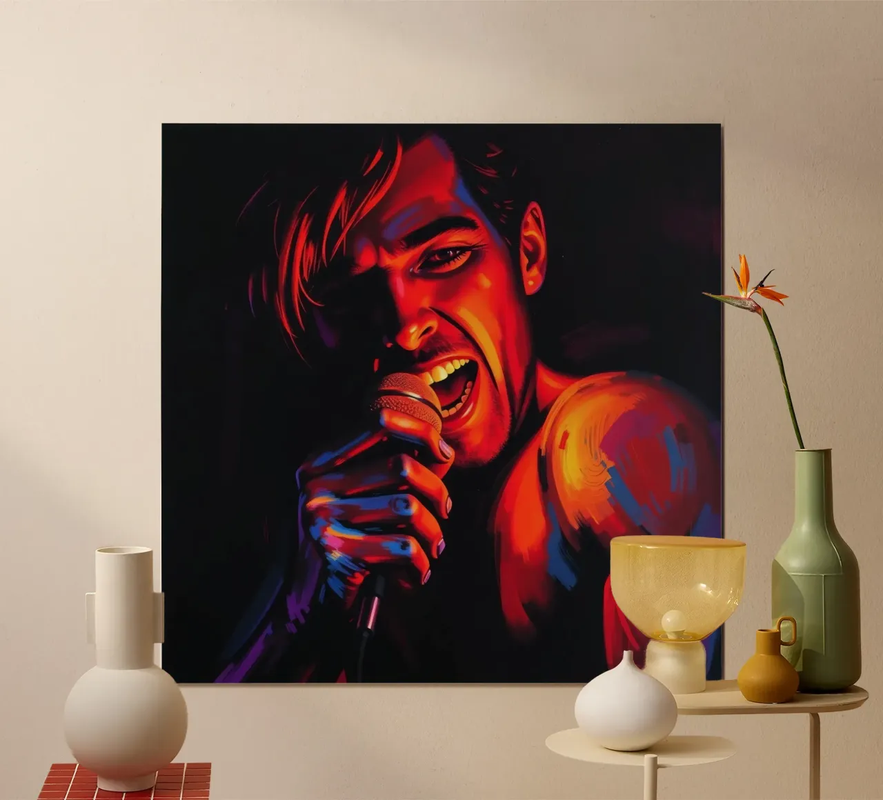 performance d'une chanteuse passionnée, capturée dans une scène intense hahnemühle de DesignDoodle