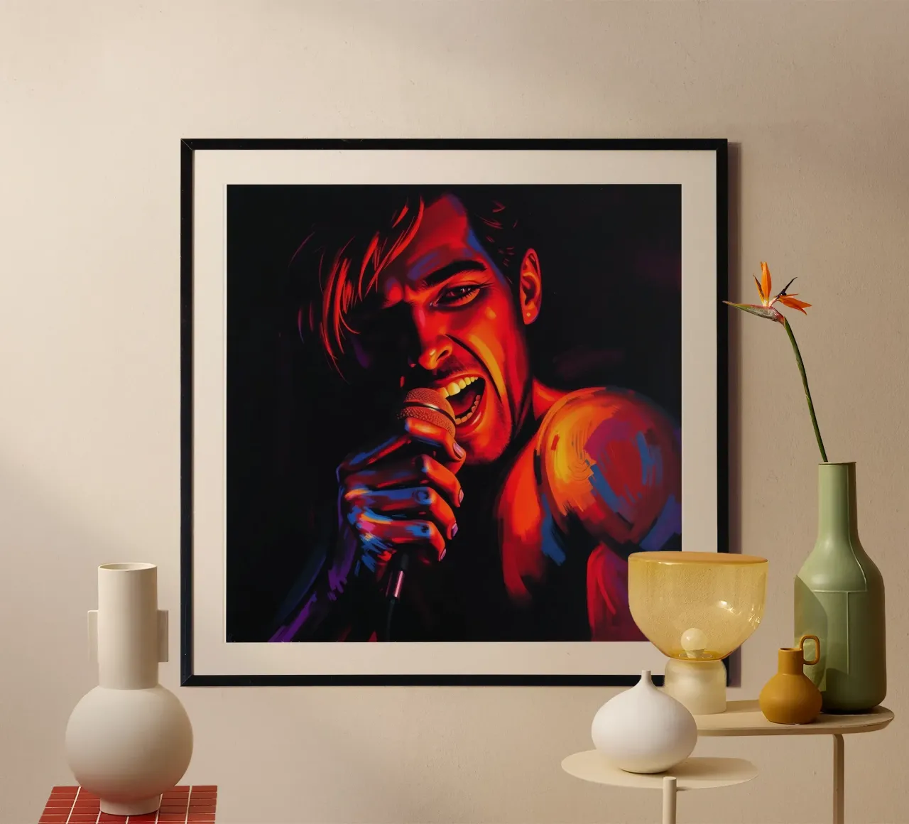 performance d'une chanteuse passionnée, capturée dans une scène intense hahnemühle de DesignDoodle