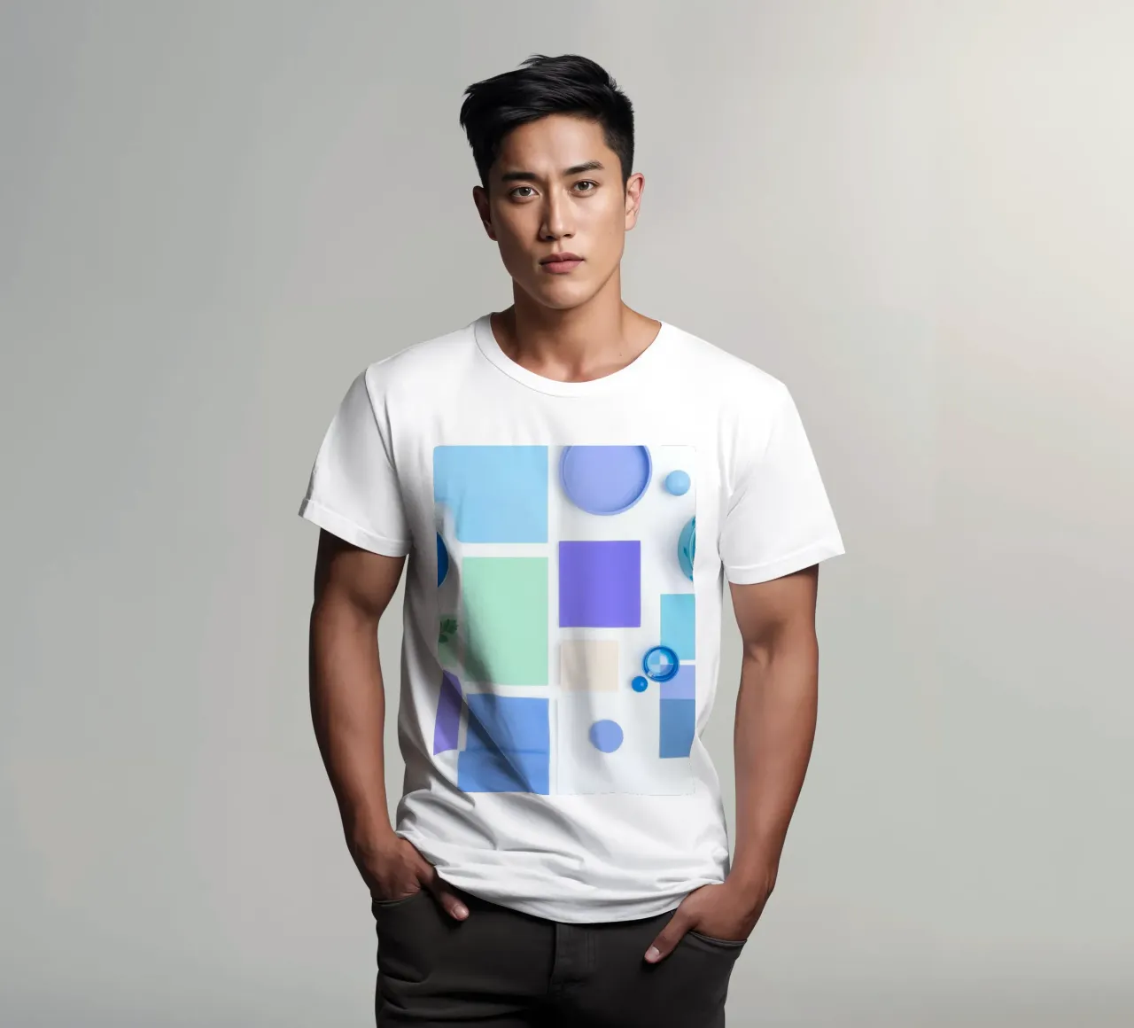 Disposizione colorata di vari campioni di vernice e forme t-shirt da DesignDoodle
