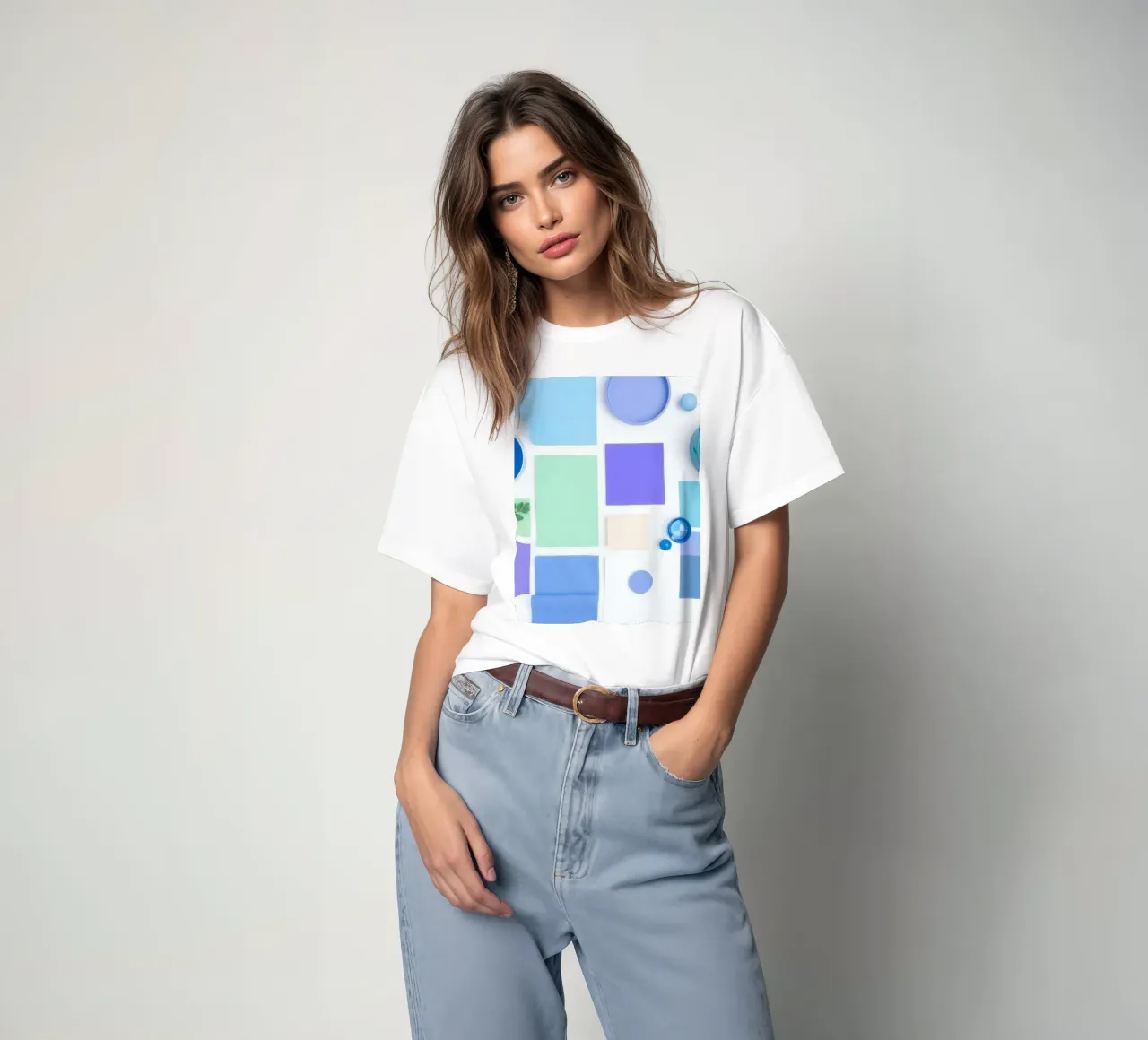 Disposizione colorata di vari campioni di vernice e forme t-shirt da DesignDoodle