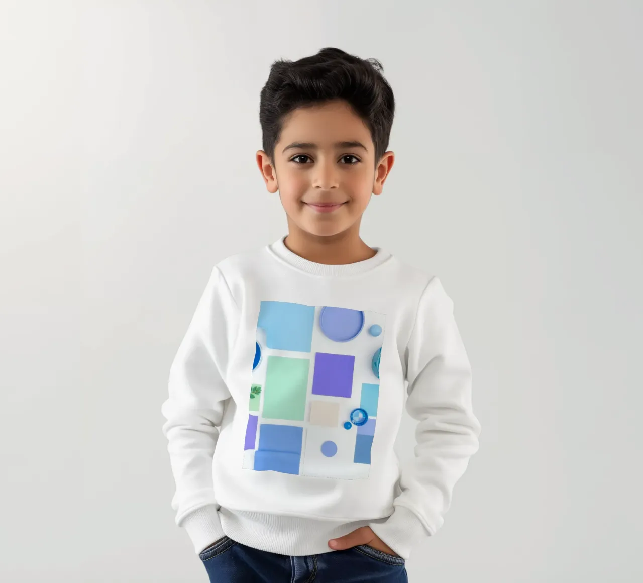 Disposizione colorata di vari campioni di vernice e forme felpa bambino da DesignDoodle