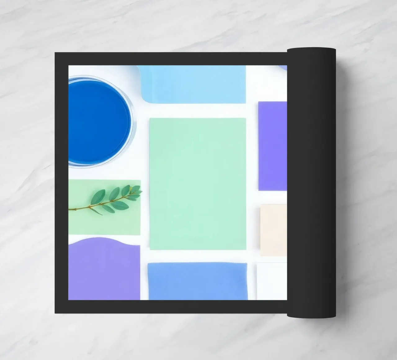 Disposizione colorata di vari campioni di vernice e forme zerbino da DesignDoodle