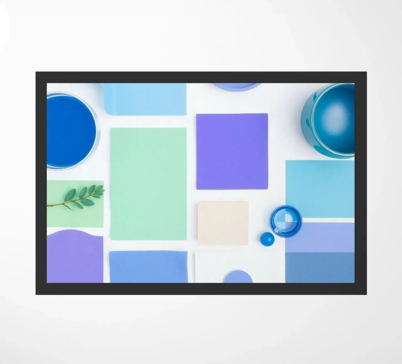Disposizione colorata di vari campioni di vernice e forme zerbino da DesignDoodle