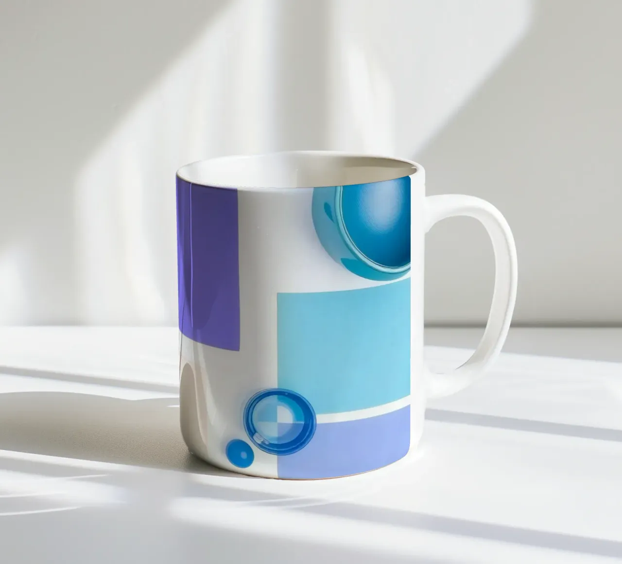 Disposizione colorata di vari campioni di vernice e forme tazza in ceramica da DesignDoodle