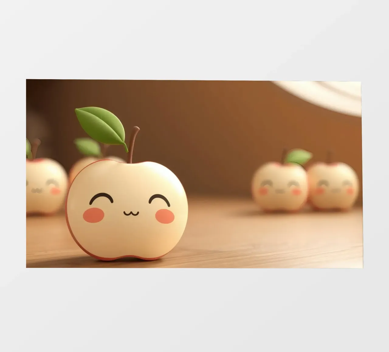 Simpatiche mele dei cartoni animati con facce sorridenti e steli frondosi. pellicola backlit da DesignDoodle
