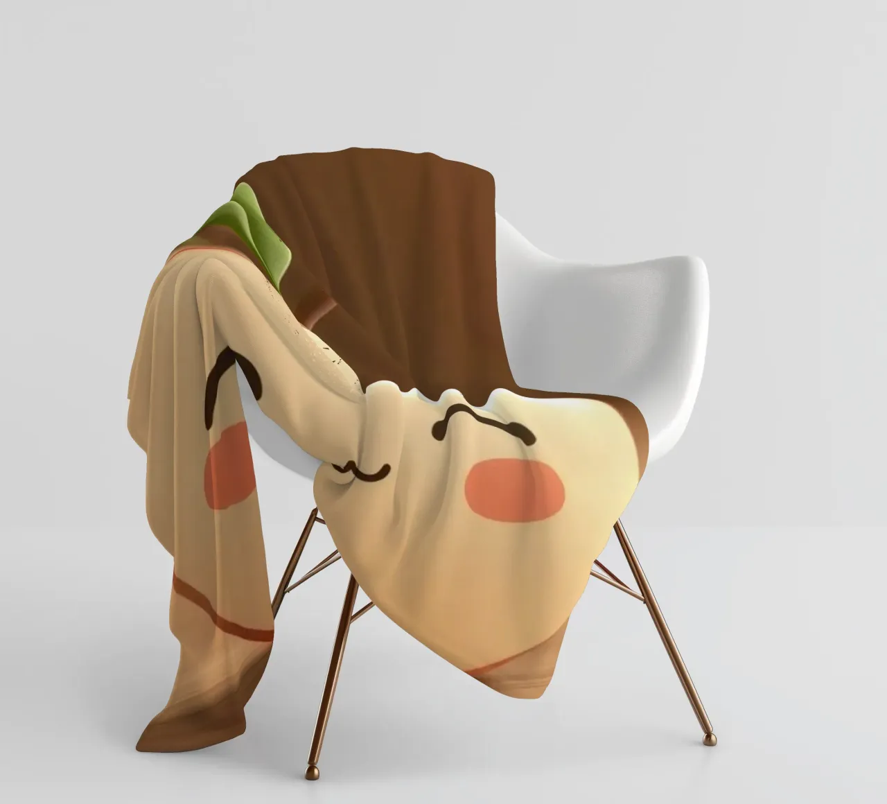 Simpatiche mele dei cartoni animati con facce sorridenti e steli frondosi. coperta in pile da DesignDoodle