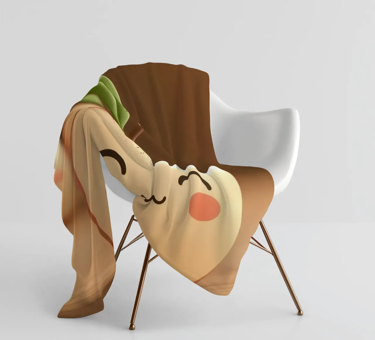Simpatiche mele dei cartoni animati con facce sorridenti e steli frondosi. coperta in pile da DesignDoodle
