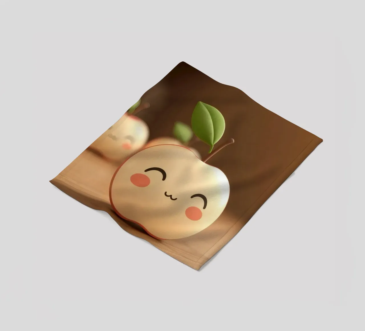 Simpatiche mele dei cartoni animati con facce sorridenti e steli frondosi. coperta in pile da DesignDoodle