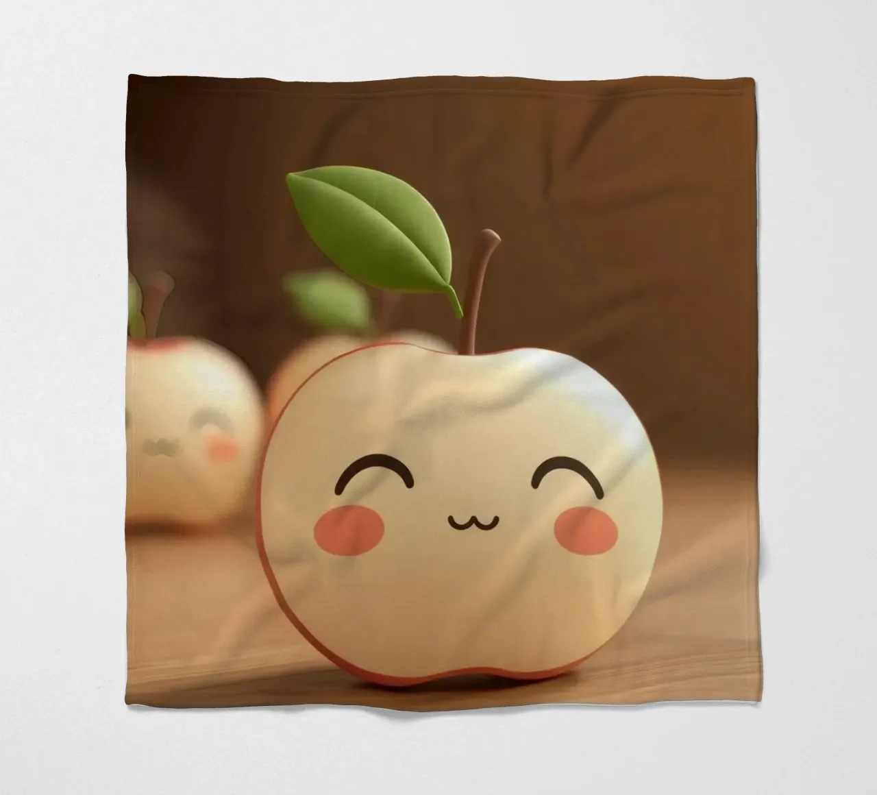 Simpatiche mele dei cartoni animati con facce sorridenti e steli frondosi. coperta in pile da DesignDoodle