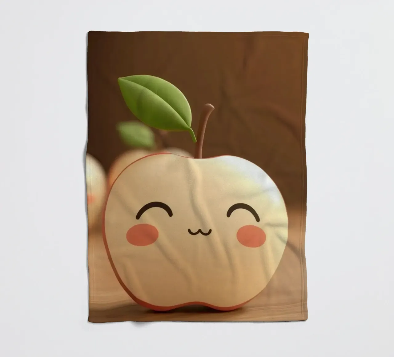 Simpatiche mele dei cartoni animati con facce sorridenti e steli frondosi. coperta in pile da DesignDoodle