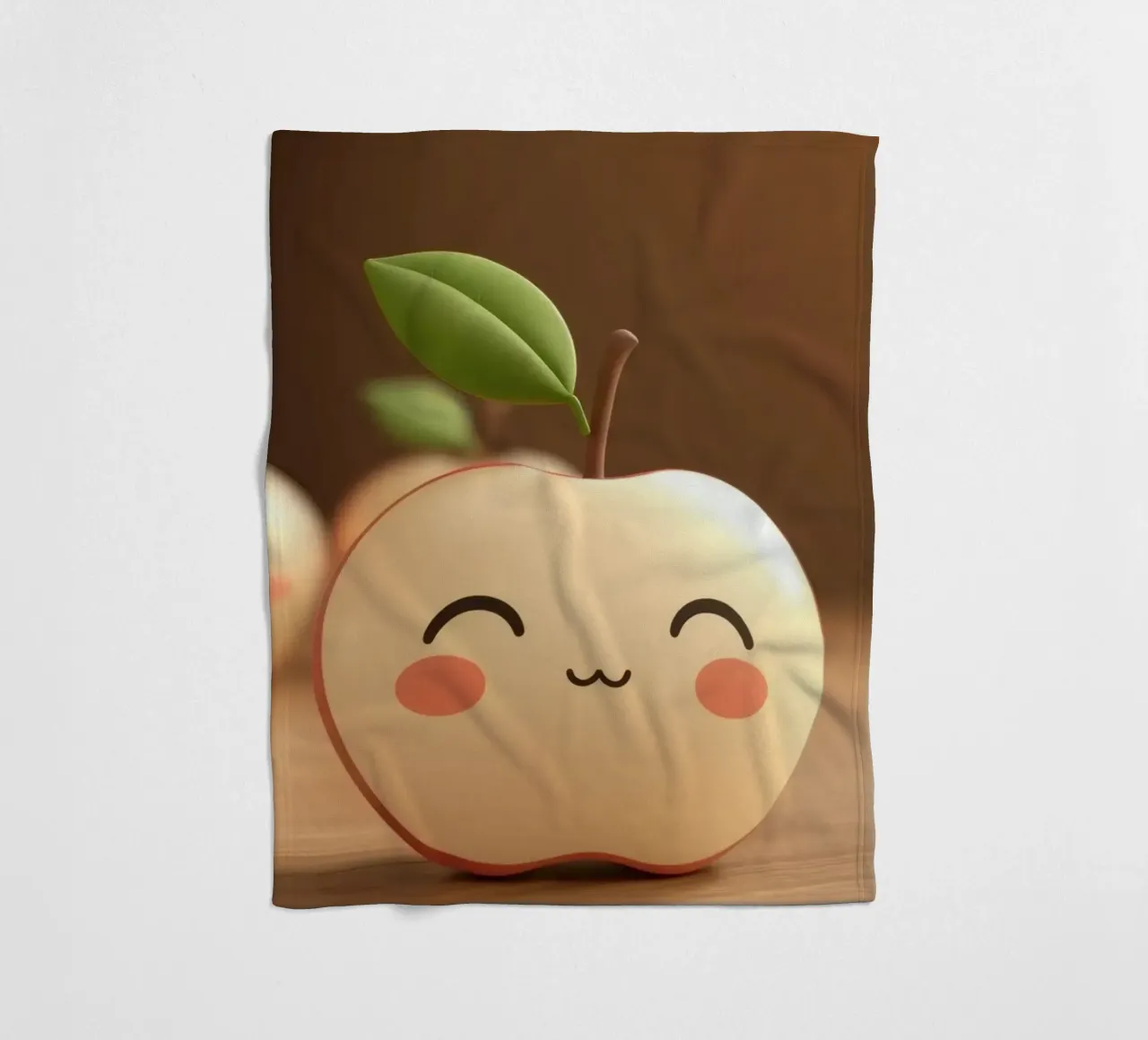 Simpatiche mele dei cartoni animati con facce sorridenti e steli frondosi. coperta in pile da DesignDoodle