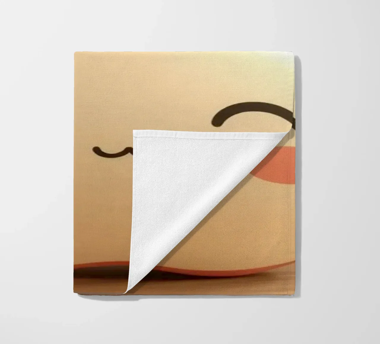 Simpatiche mele dei cartoni animati con facce sorridenti e steli frondosi. telo mare da DesignDoodle