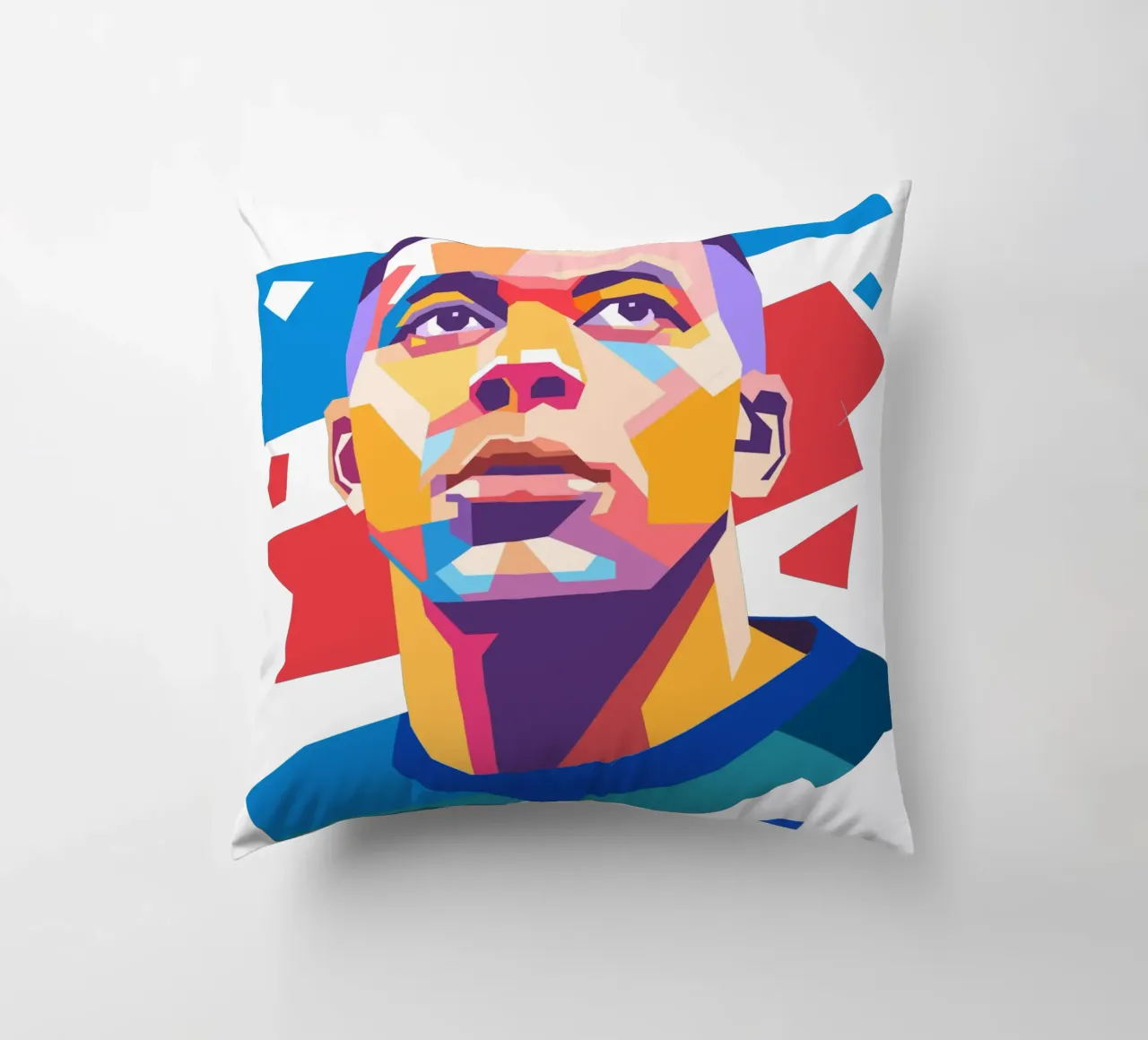 Ritratto pop art di Kylian Mbappe cuscino da Hantamrata