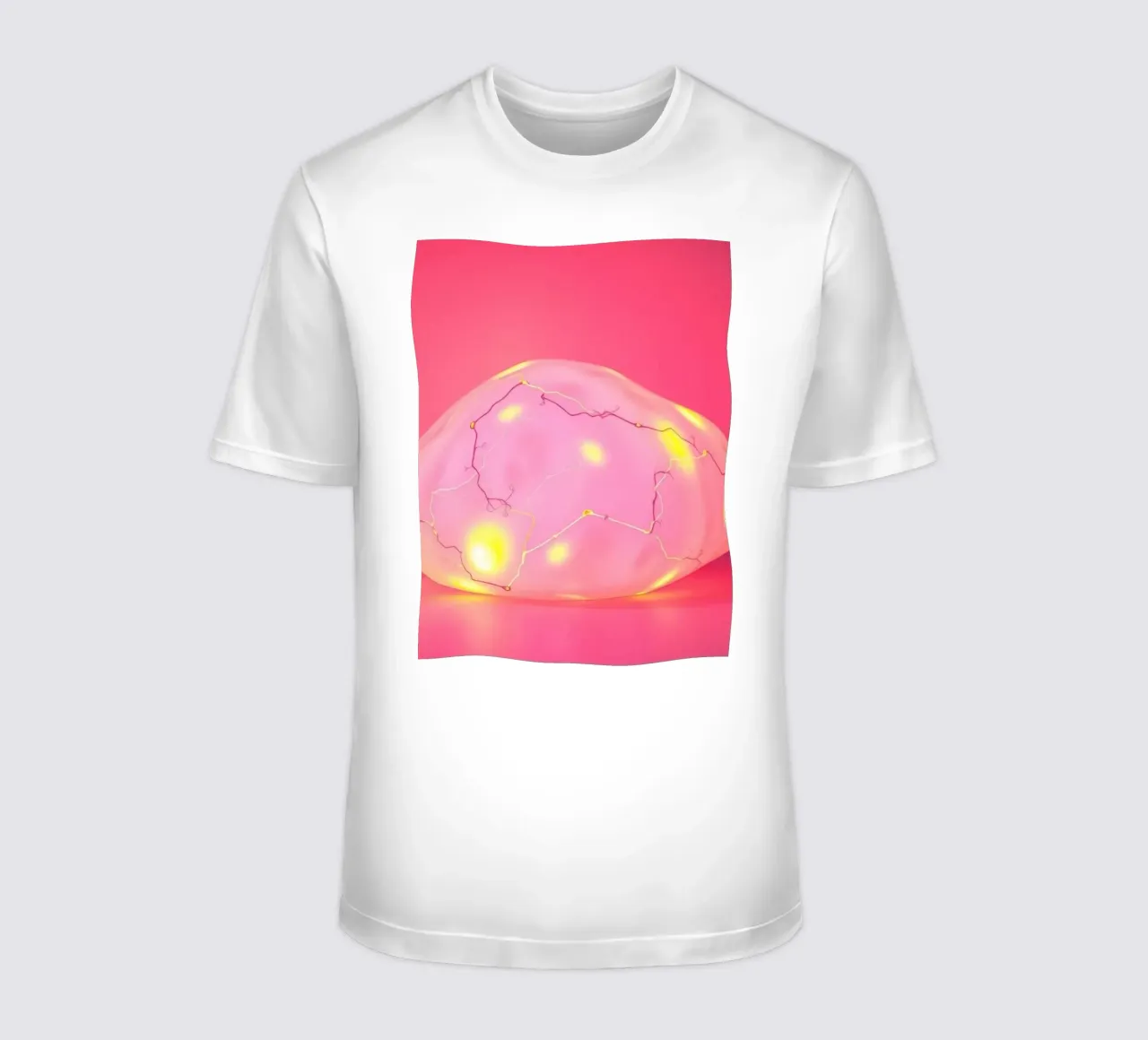Decorative illuminated object with colorful lights and plant t-shirt by DesignDoodle