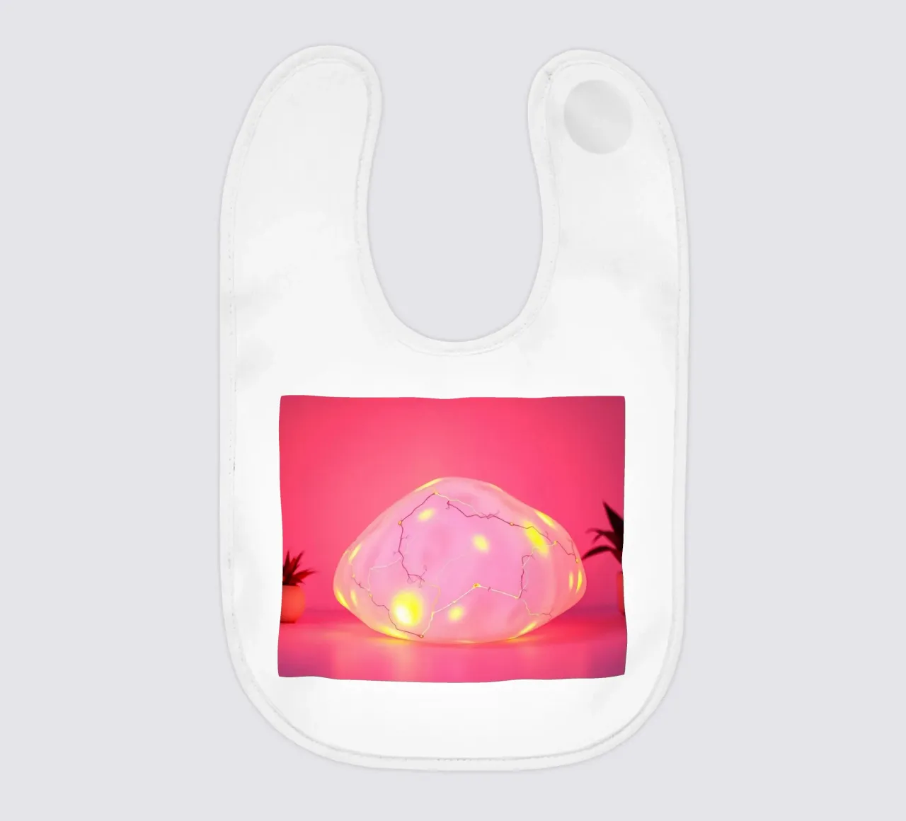 Decorative illuminated object with colorful lights and plant baby bib by DesignDoodle