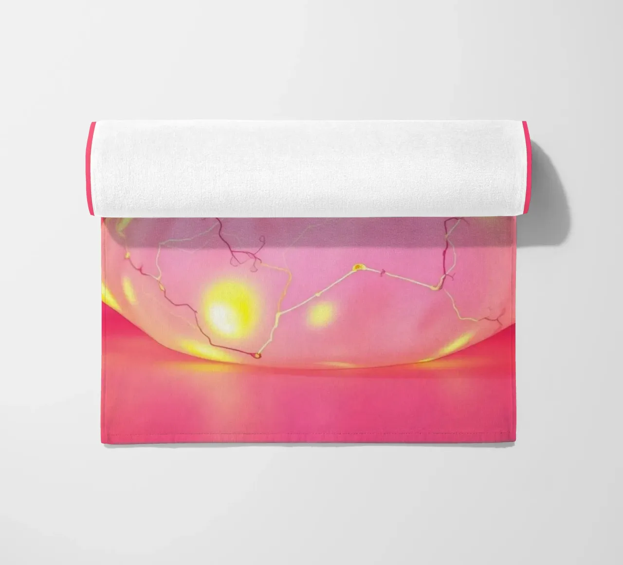 Decorative illuminated object with colorful lights and plant beach towel by DesignDoodle