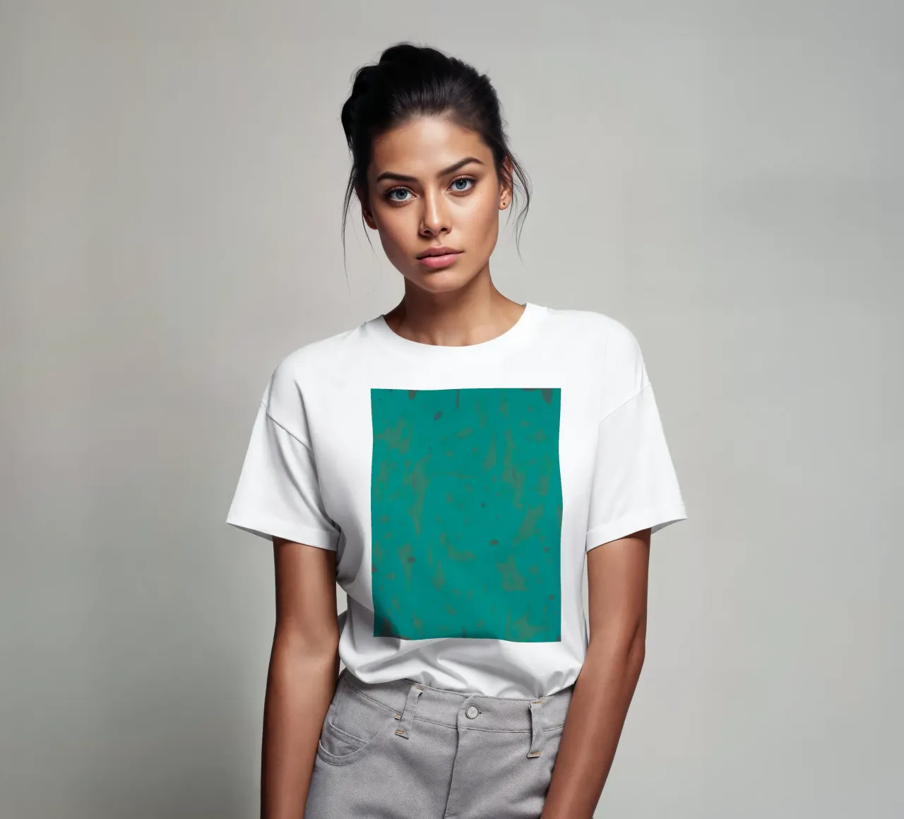Bright turquoise background with subtle texture t-shirt by DesignDoodle
