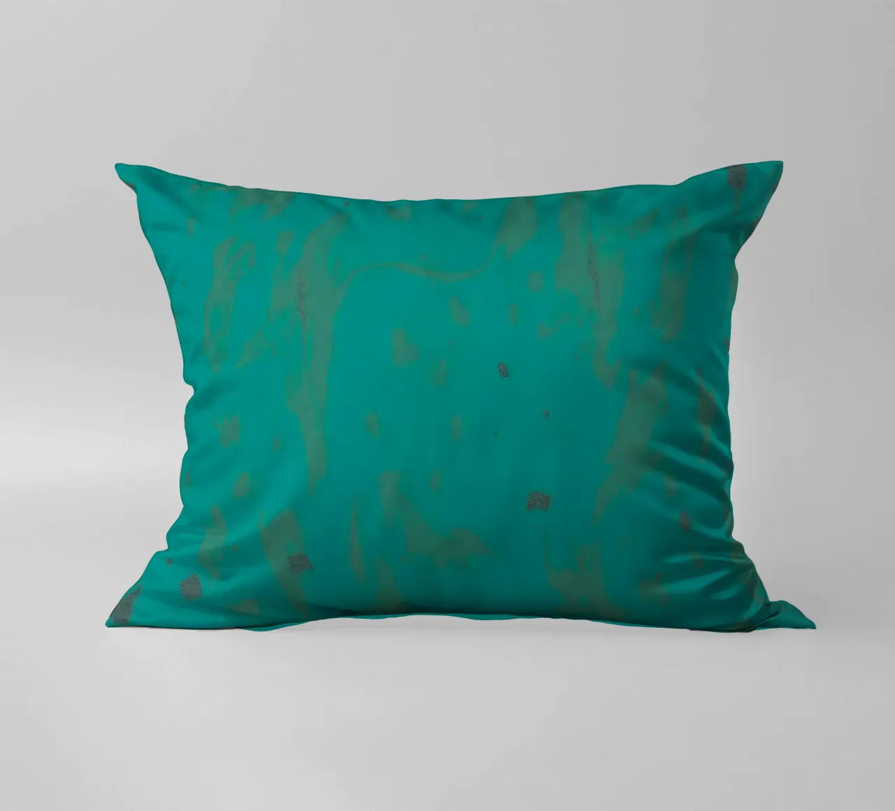 Bright turquoise background with subtle texture decorative cushion by DesignDoodle