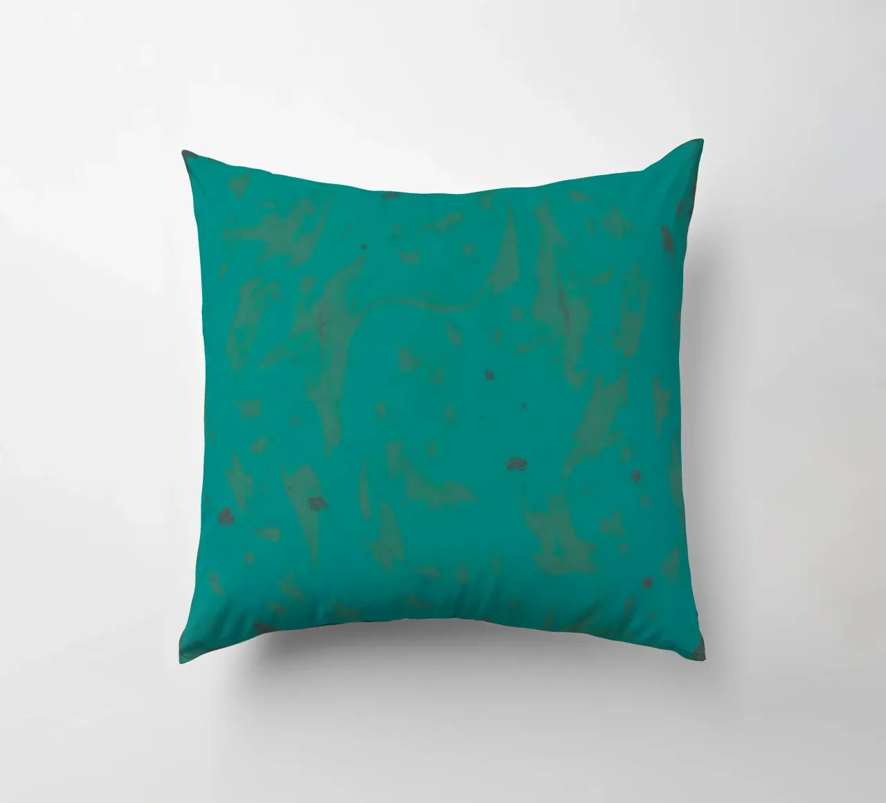 Bright turquoise background with subtle texture decorative cushion by DesignDoodle