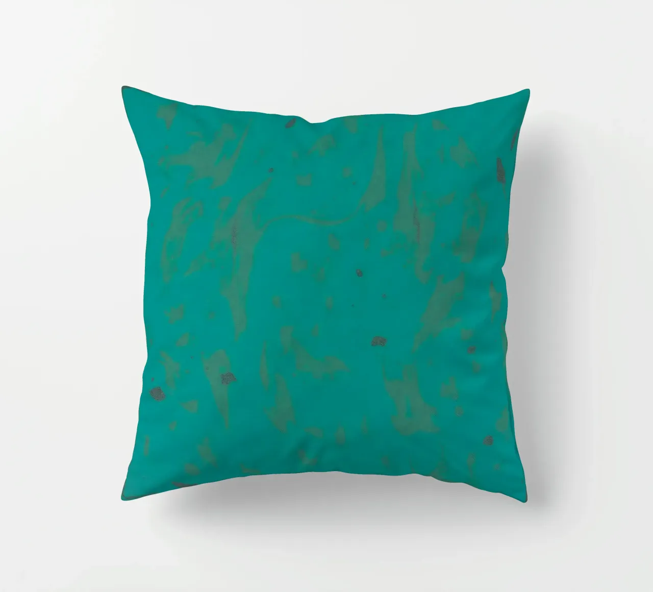 Bright turquoise background with subtle texture decorative cushion by DesignDoodle