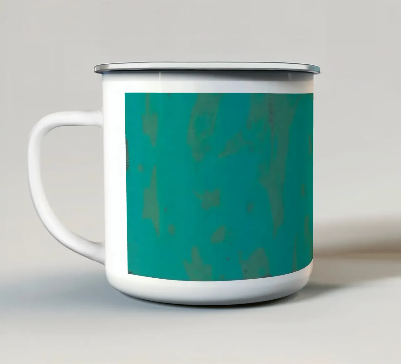 Sfondo turchese brillante con texture sottile tazza in smalto da DesignDoodle