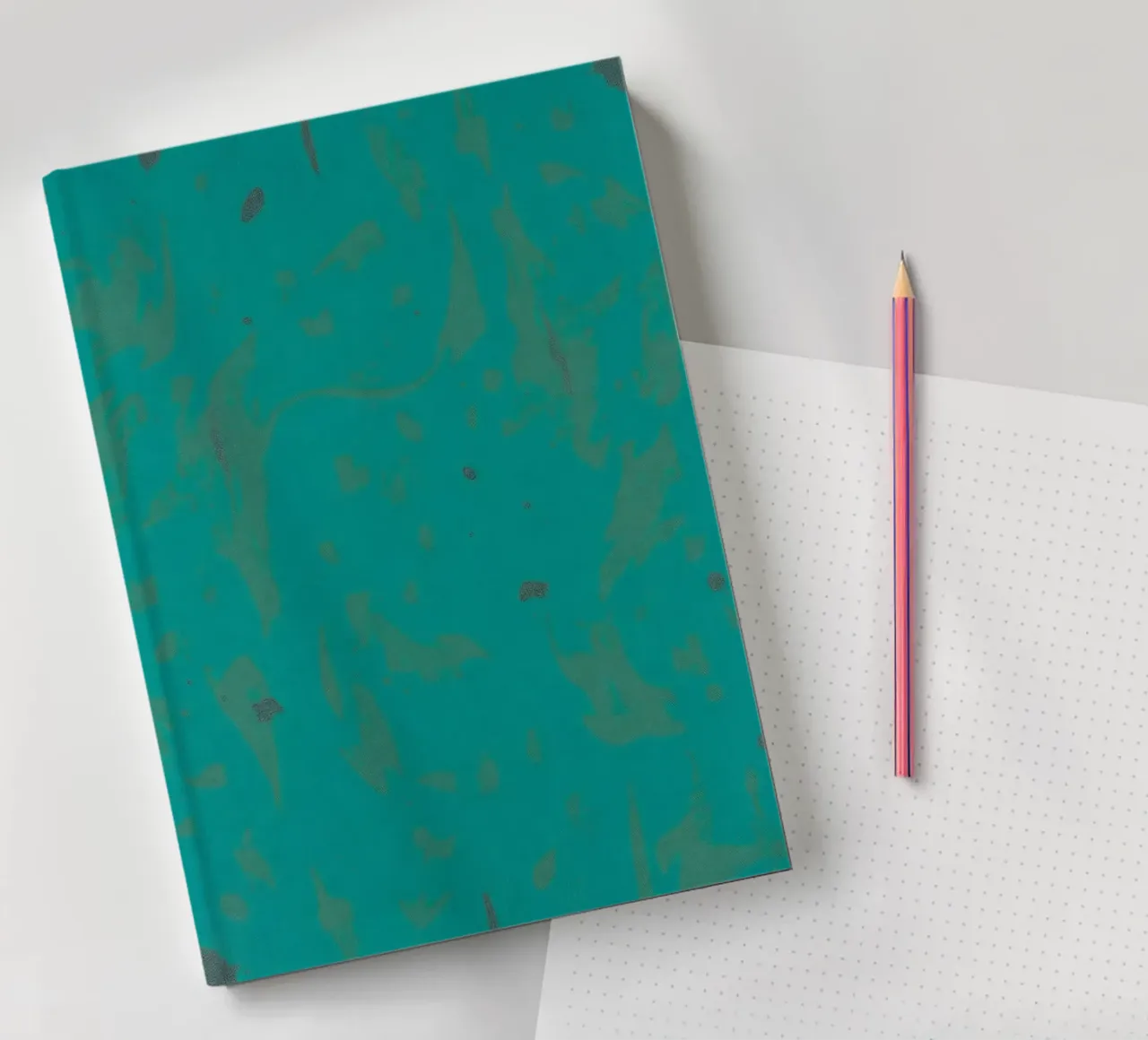 Bright turquoise background with subtle texture notebook by DesignDoodle
