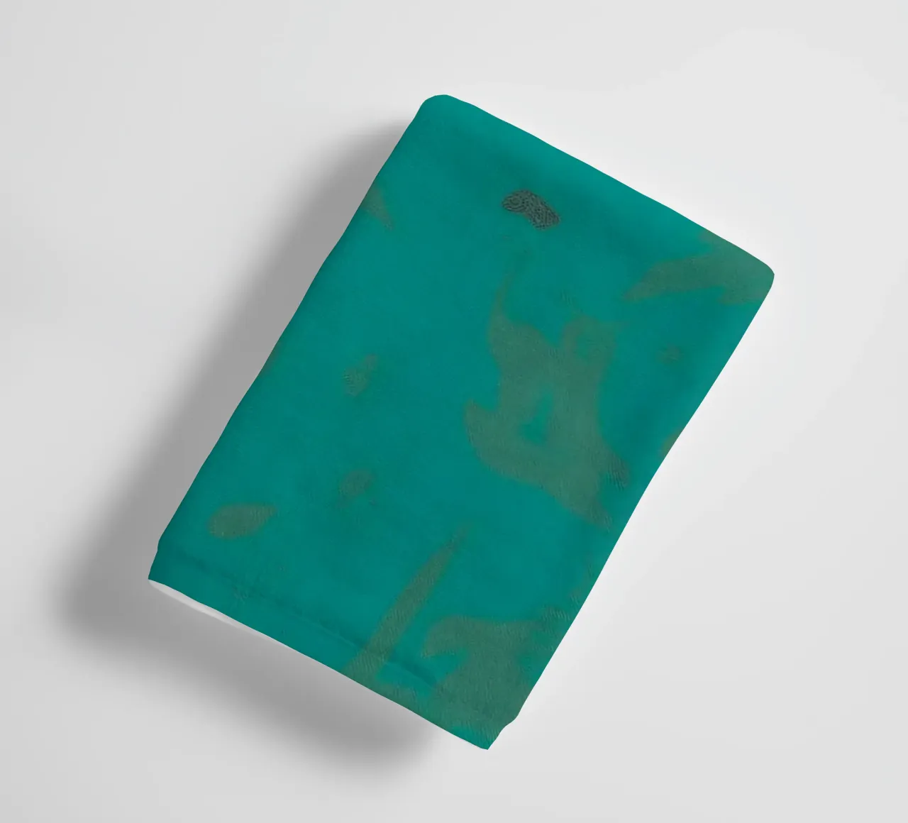 Bright turquoise background with subtle texture towel by DesignDoodle