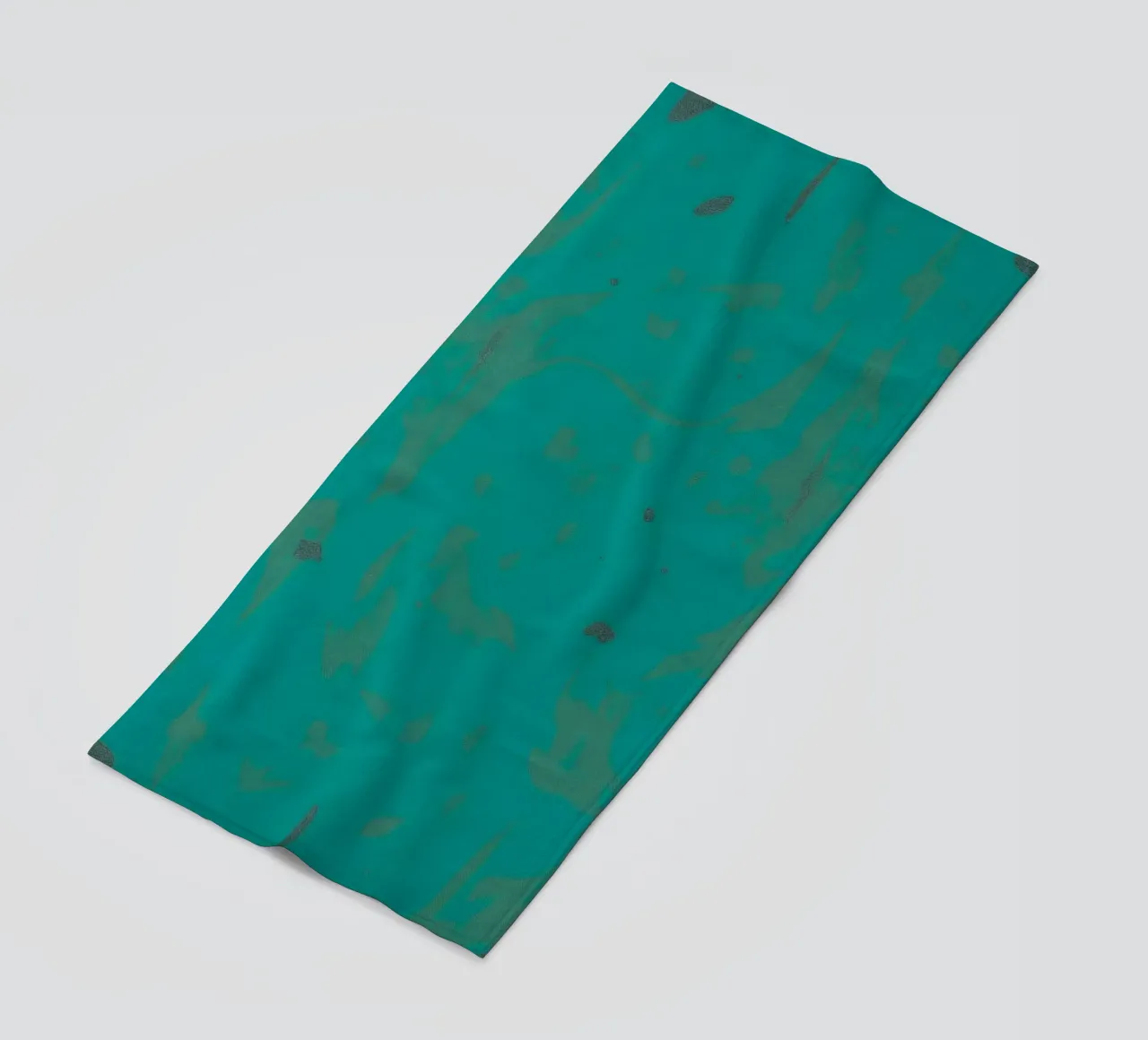 Bright turquoise background with subtle texture beach towel by DesignDoodle