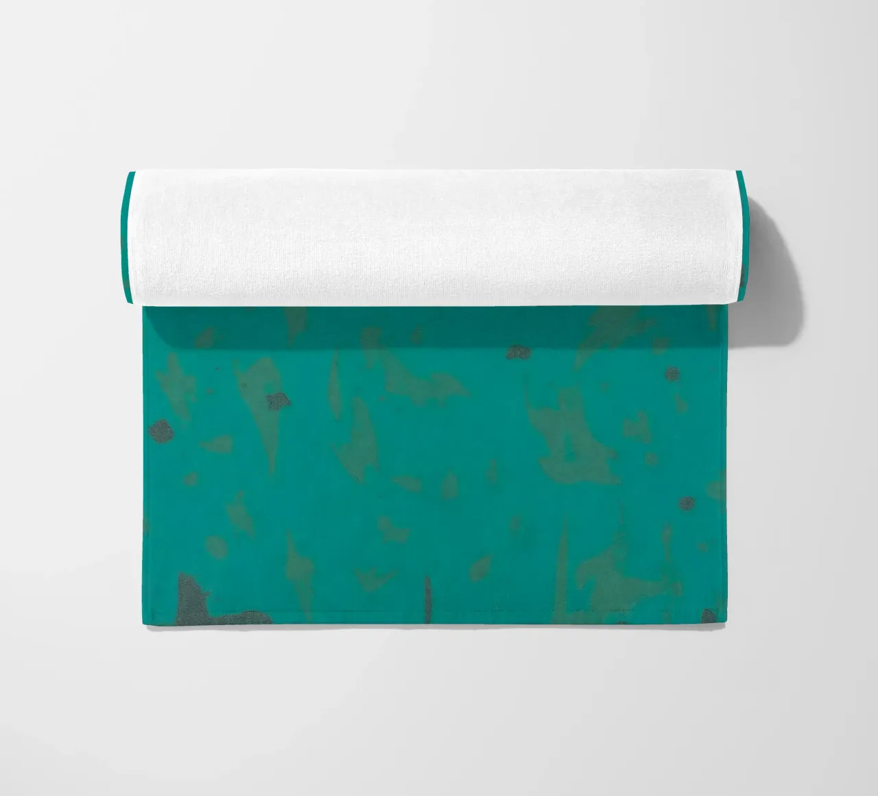 Bright turquoise background with subtle texture beach towel by DesignDoodle